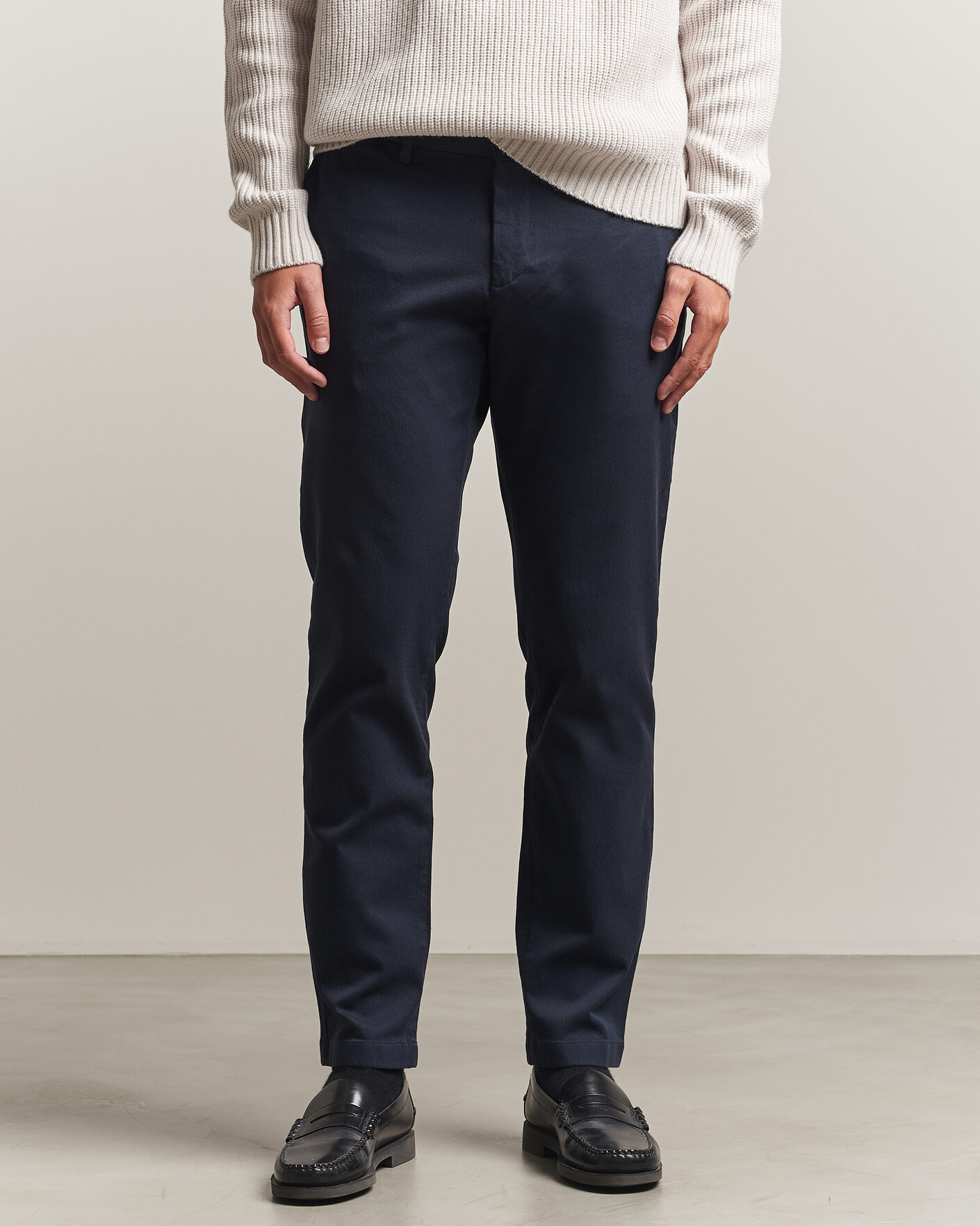 Hombres | Pantalones | J.Lindeberg | Chase Stretch Flannel Trousers JL Navy
