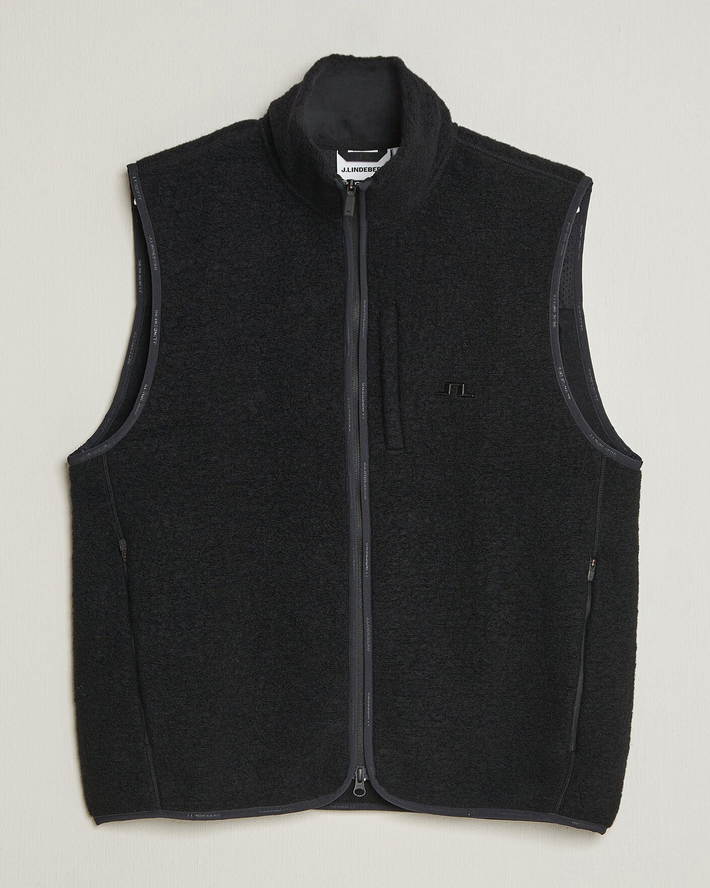 Hombres | Chalecos | J.Lindeberg | Duncan Wool Fleece Vest Black