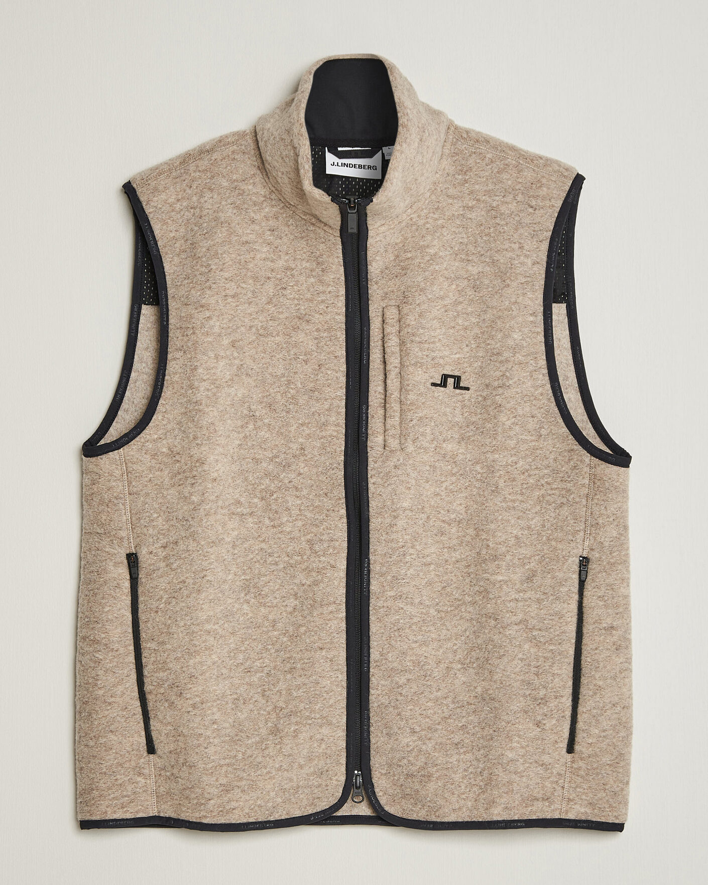Hombres | Chalecos | J.Lindeberg | Duncan Wool Fleece Vest Moonbeam