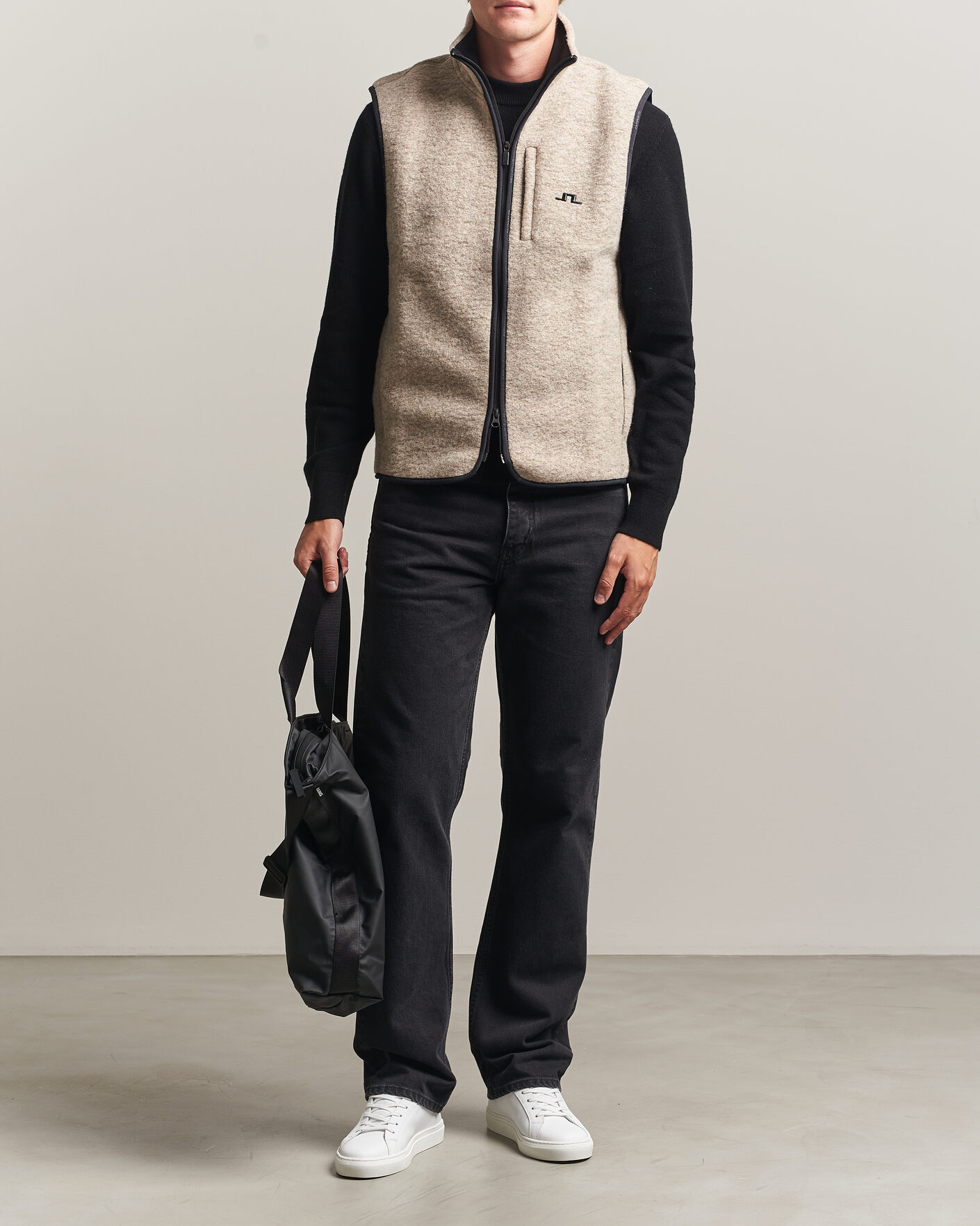Hombres | Chalecos | J.Lindeberg | Duncan Wool Fleece Vest Moonbeam