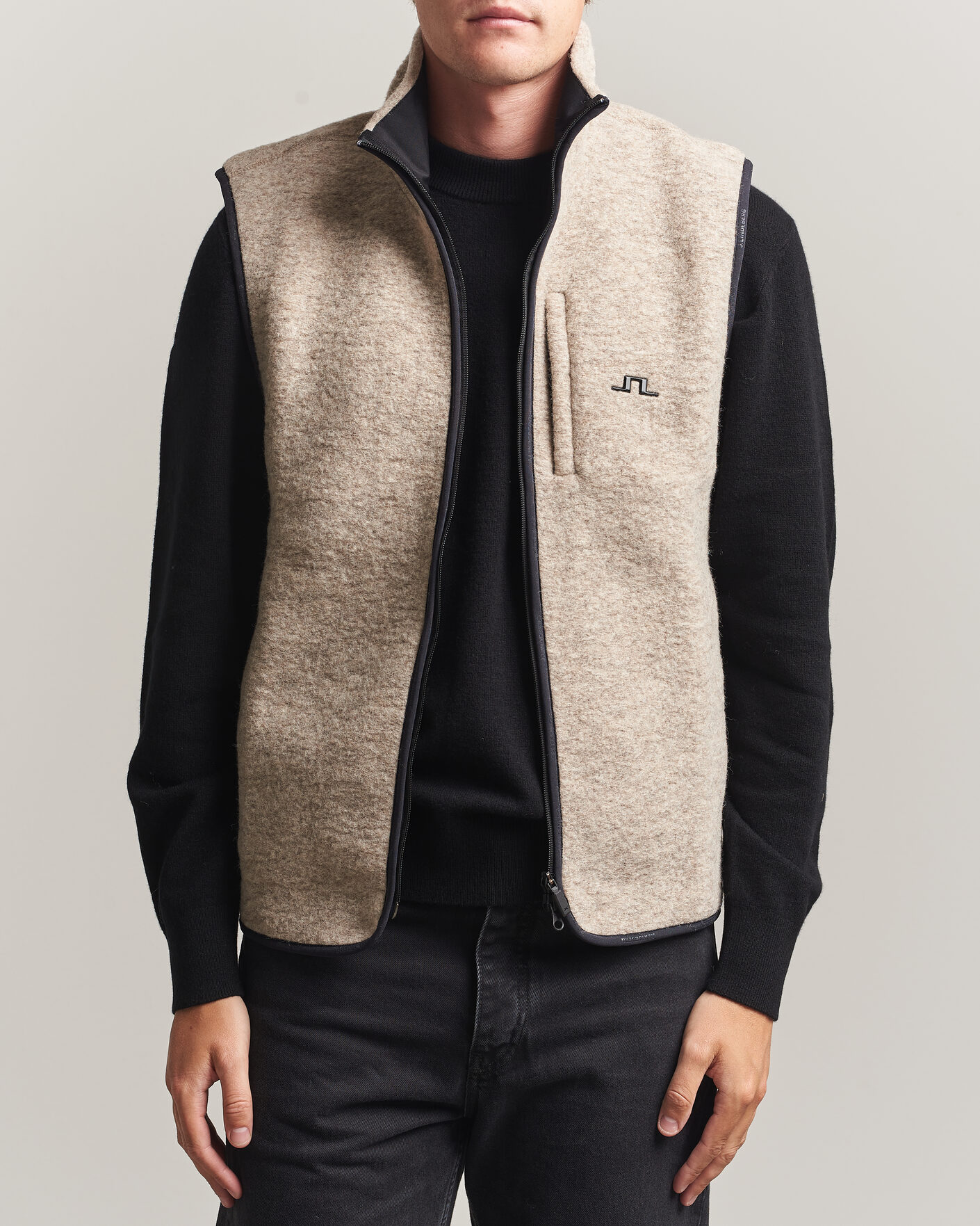 Hombres | Chalecos | J.Lindeberg | Duncan Wool Fleece Vest Moonbeam