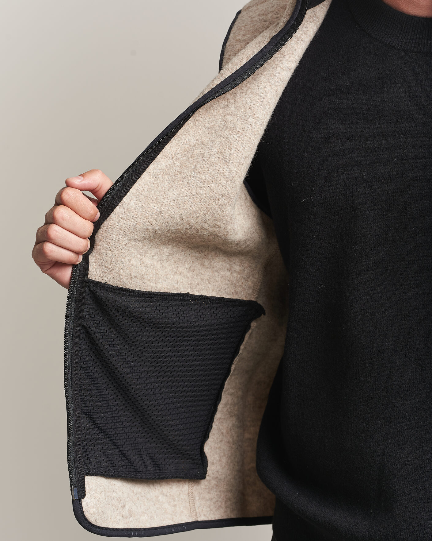 Hombres | Chalecos | J.Lindeberg | Duncan Wool Fleece Vest Moonbeam