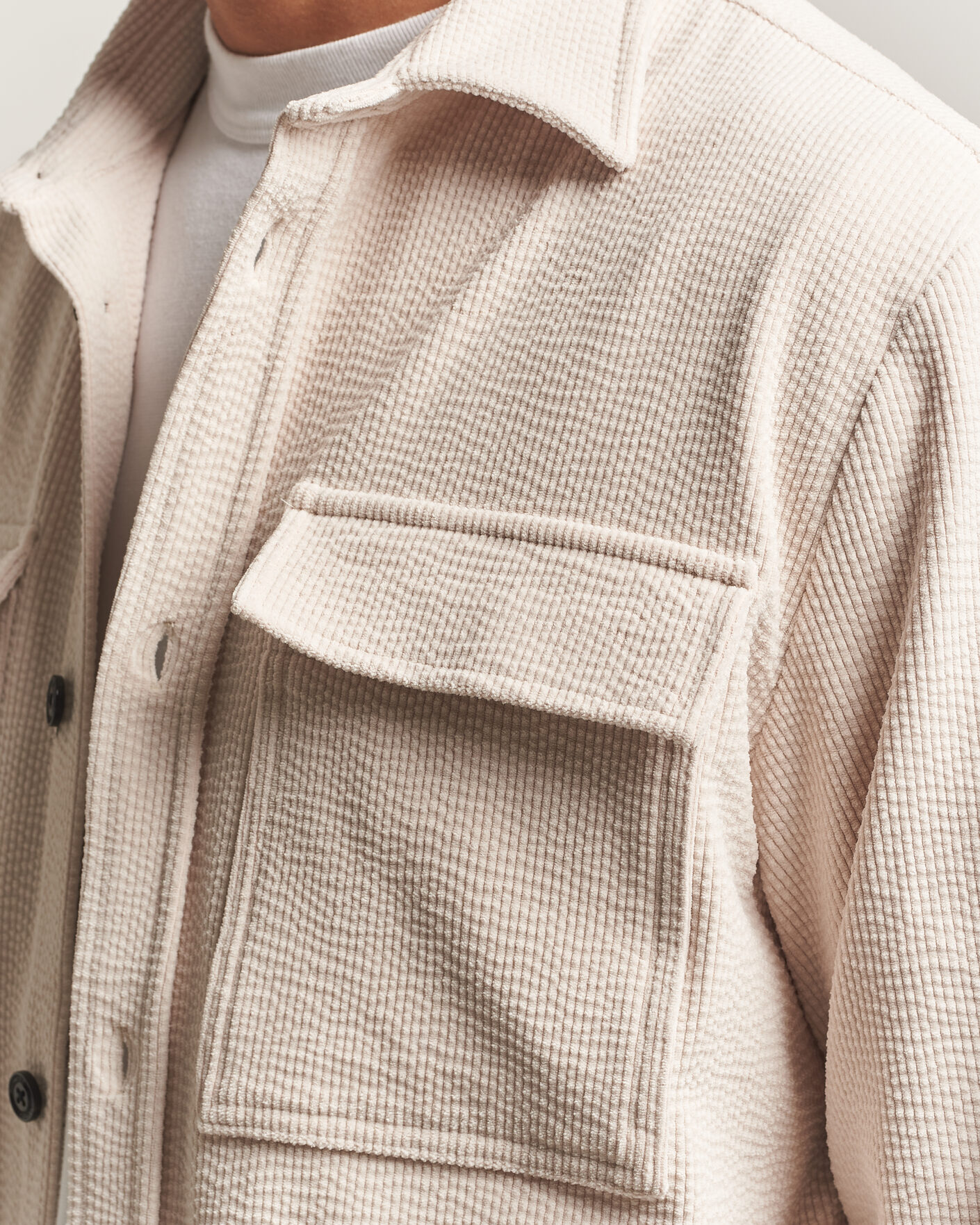 Hombres | Camisas | J.Lindeberg | Finnigan Drape Cord Overshirt Moonbeam