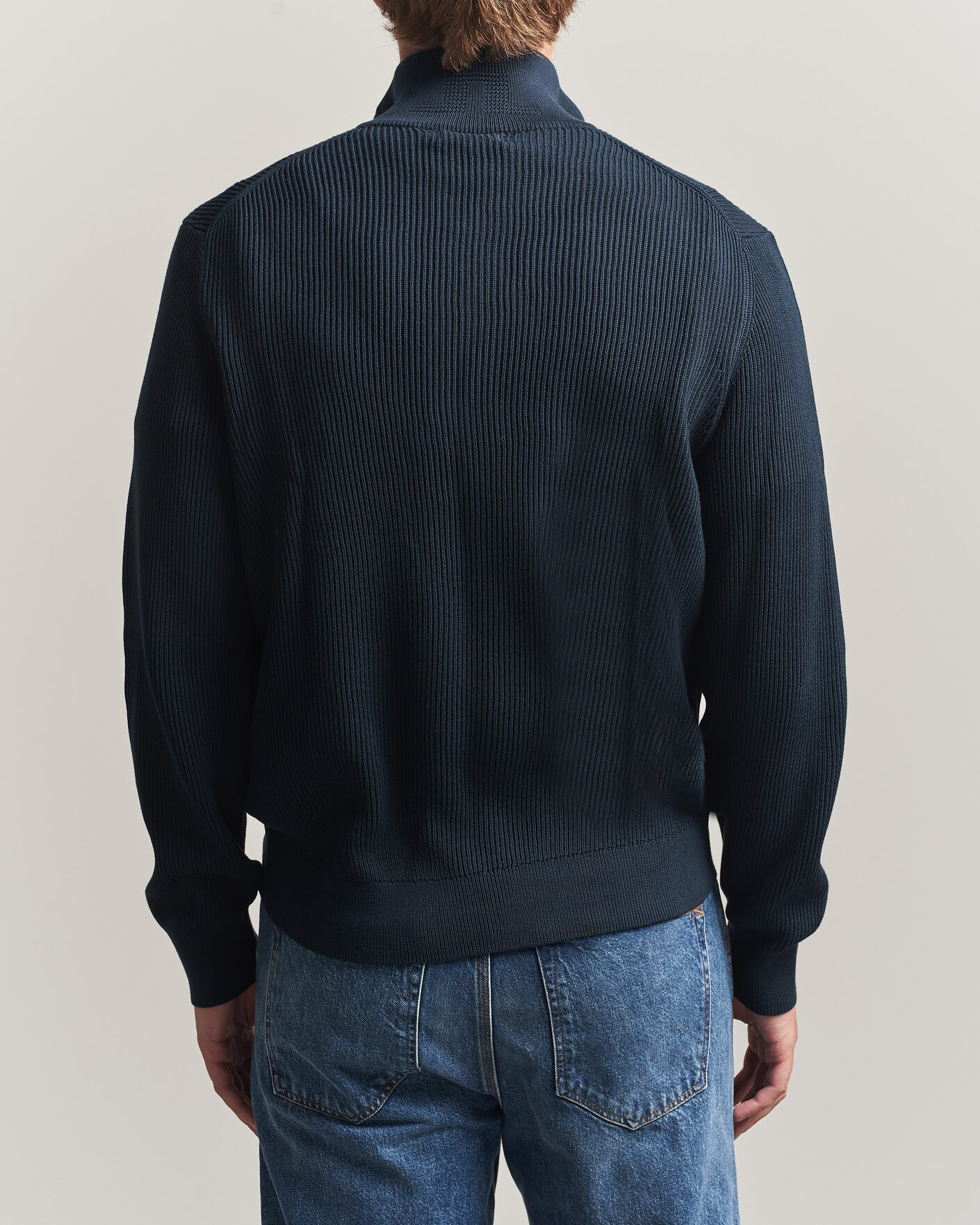 Hombres | Jerséis y prendas de punto | J.Lindeberg | Alexis Cotton Full Zip JL Navy