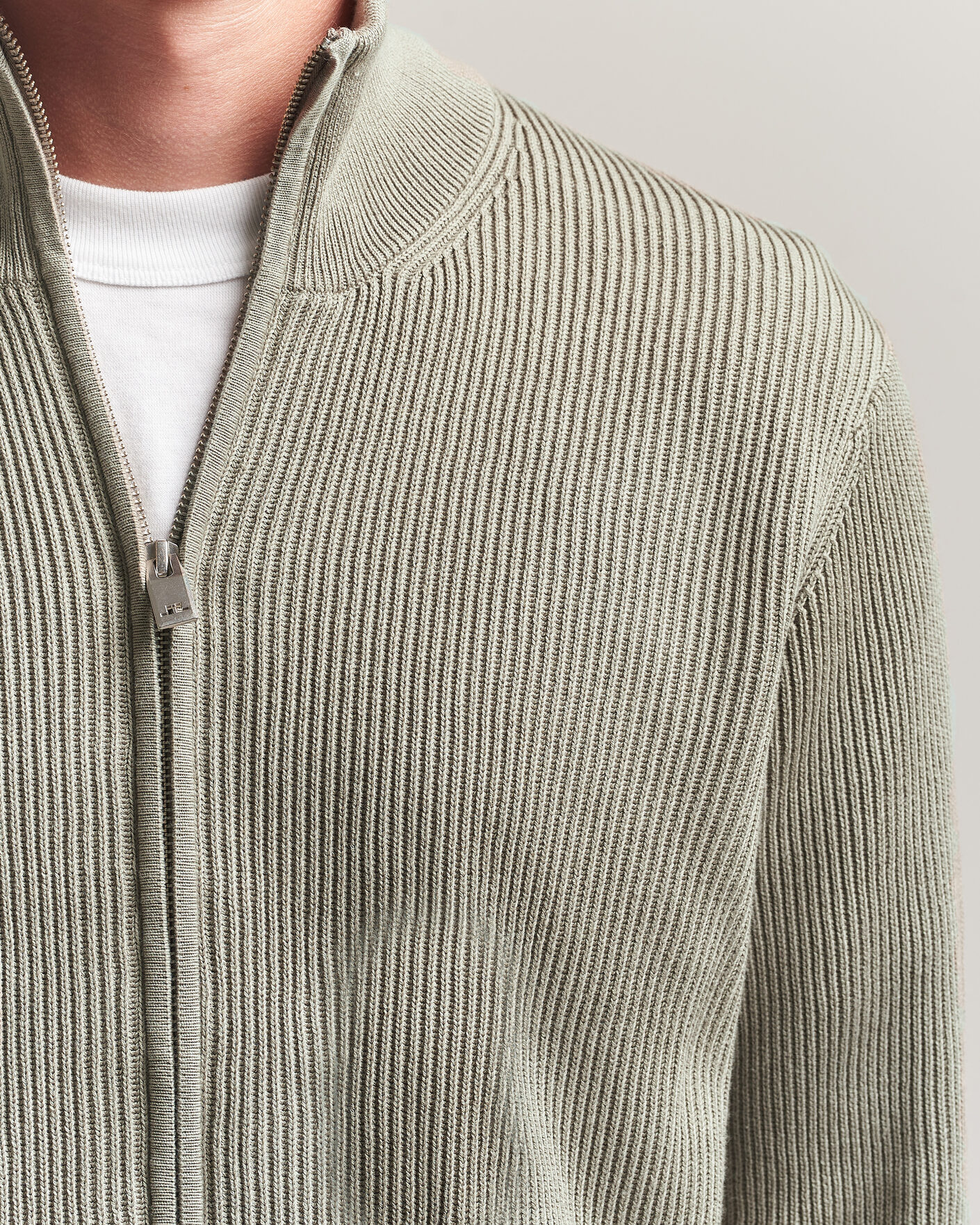Hombres | Jerséis y prendas de punto | J.Lindeberg | Alexis Cotton Full Zip Brindle