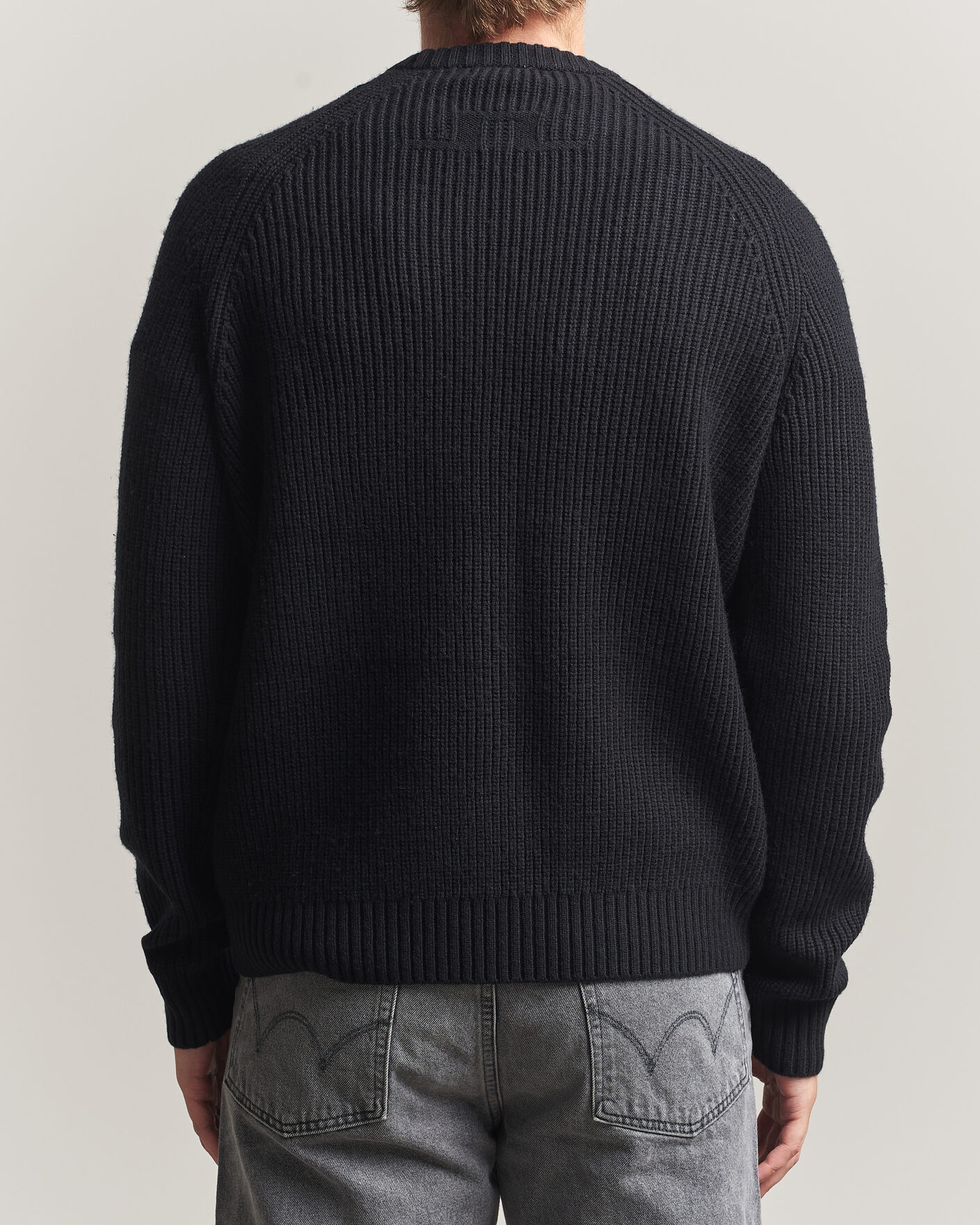 Hombres | Jerséis y prendas de punto | J.Lindeberg | Hallow Wool Blend Knitted Sweater Black