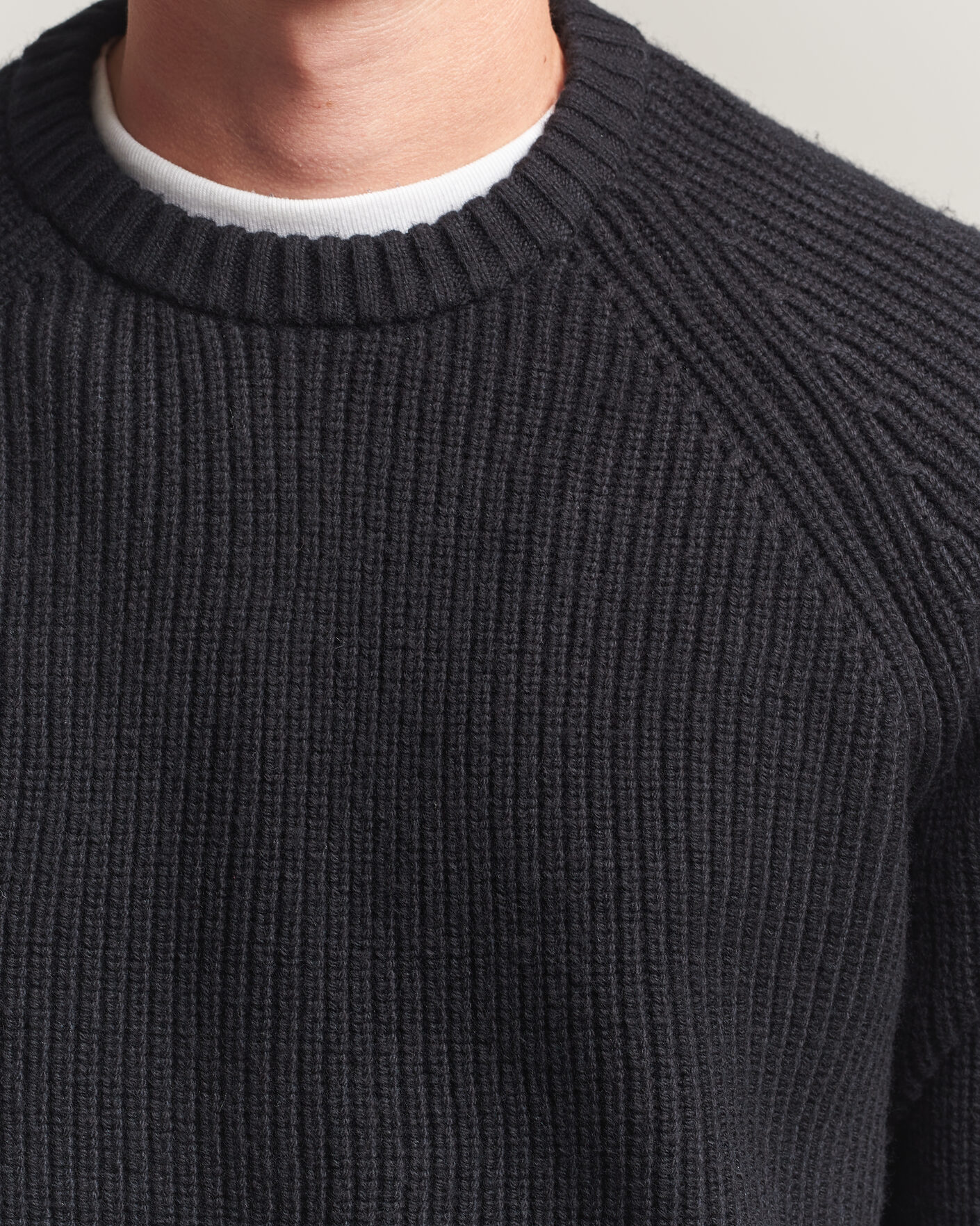Hombres | Jerséis y prendas de punto | J.Lindeberg | Hallow Wool Blend Knitted Sweater Black
