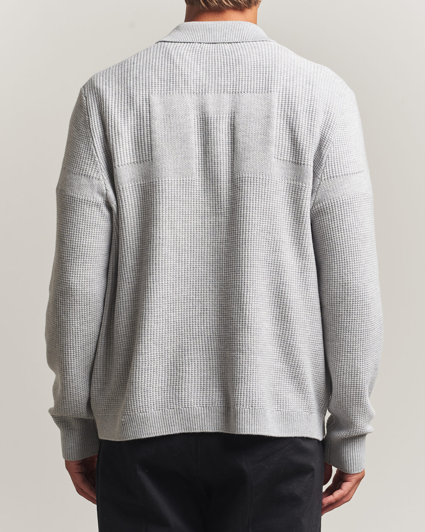 Hombres | Jerséis y prendas de punto | J.Lindeberg | Willem Knitted Cardigan Light Grey Melange