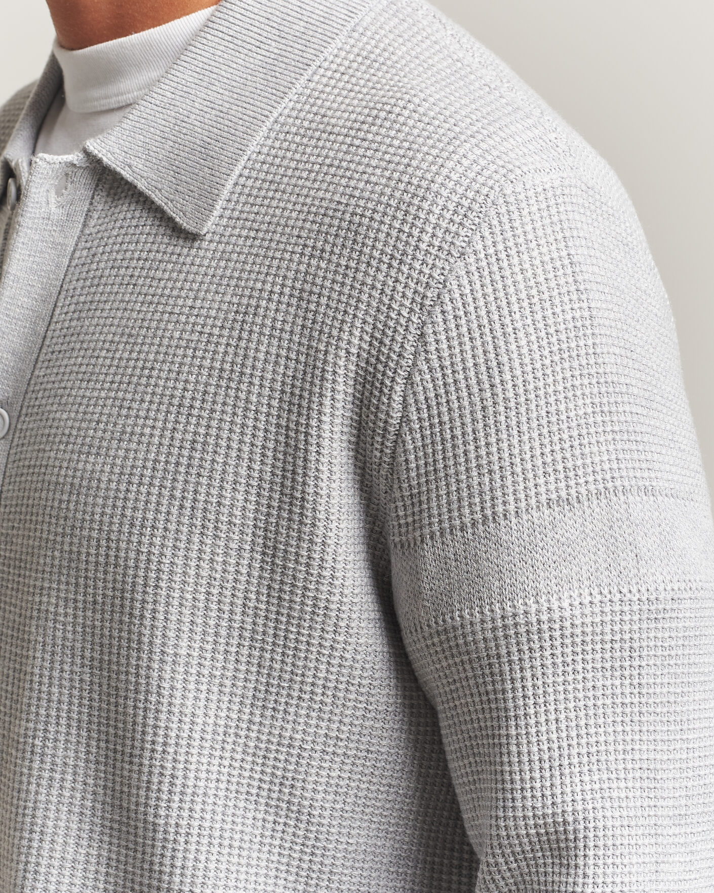 Hombres | Jerséis y prendas de punto | J.Lindeberg | Willem Knitted Cardigan Light Grey Melange