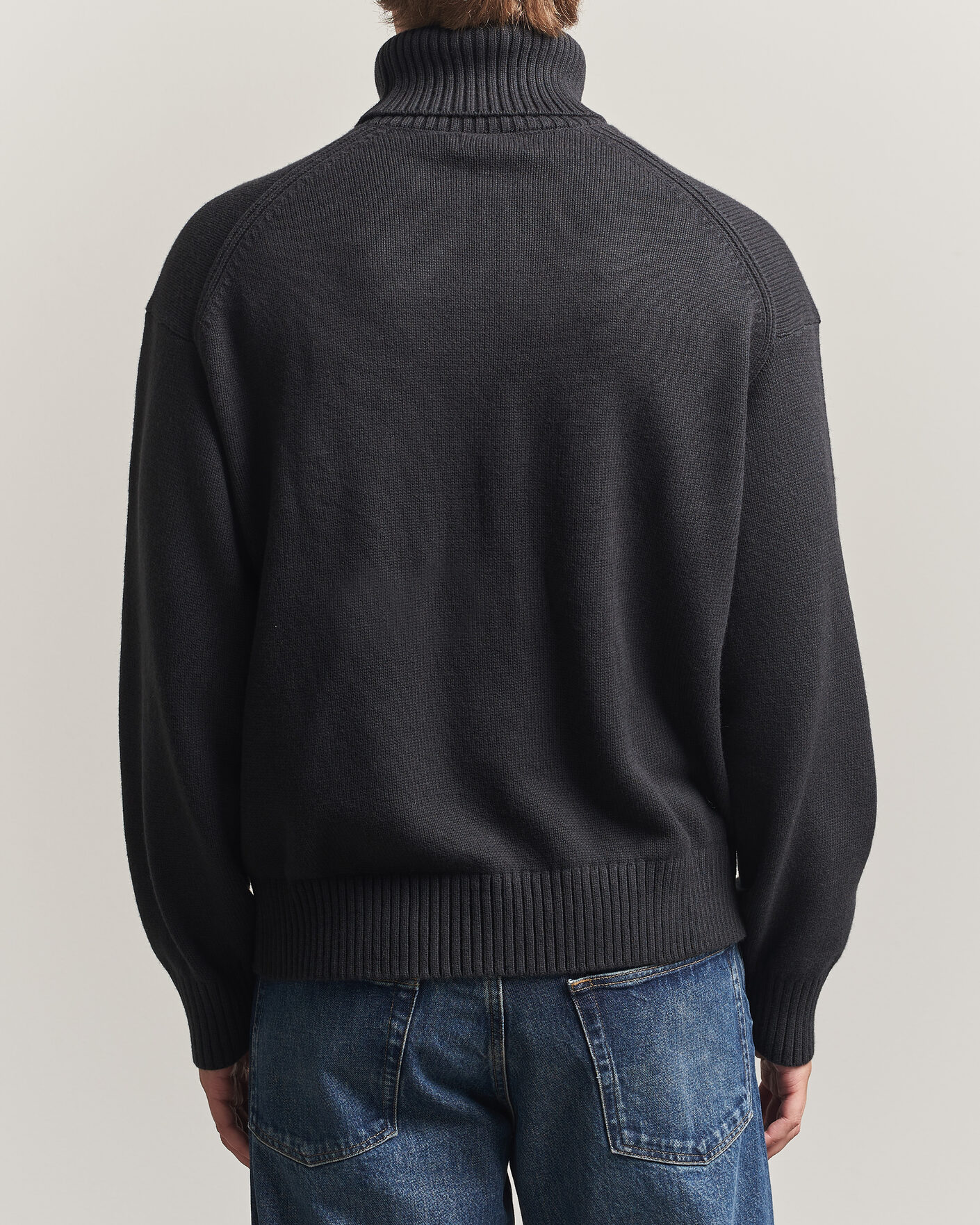 Hombres | Jerséis y prendas de punto | J.Lindeberg | Eddy Wool/Cotton Knitted Turtleneck Black