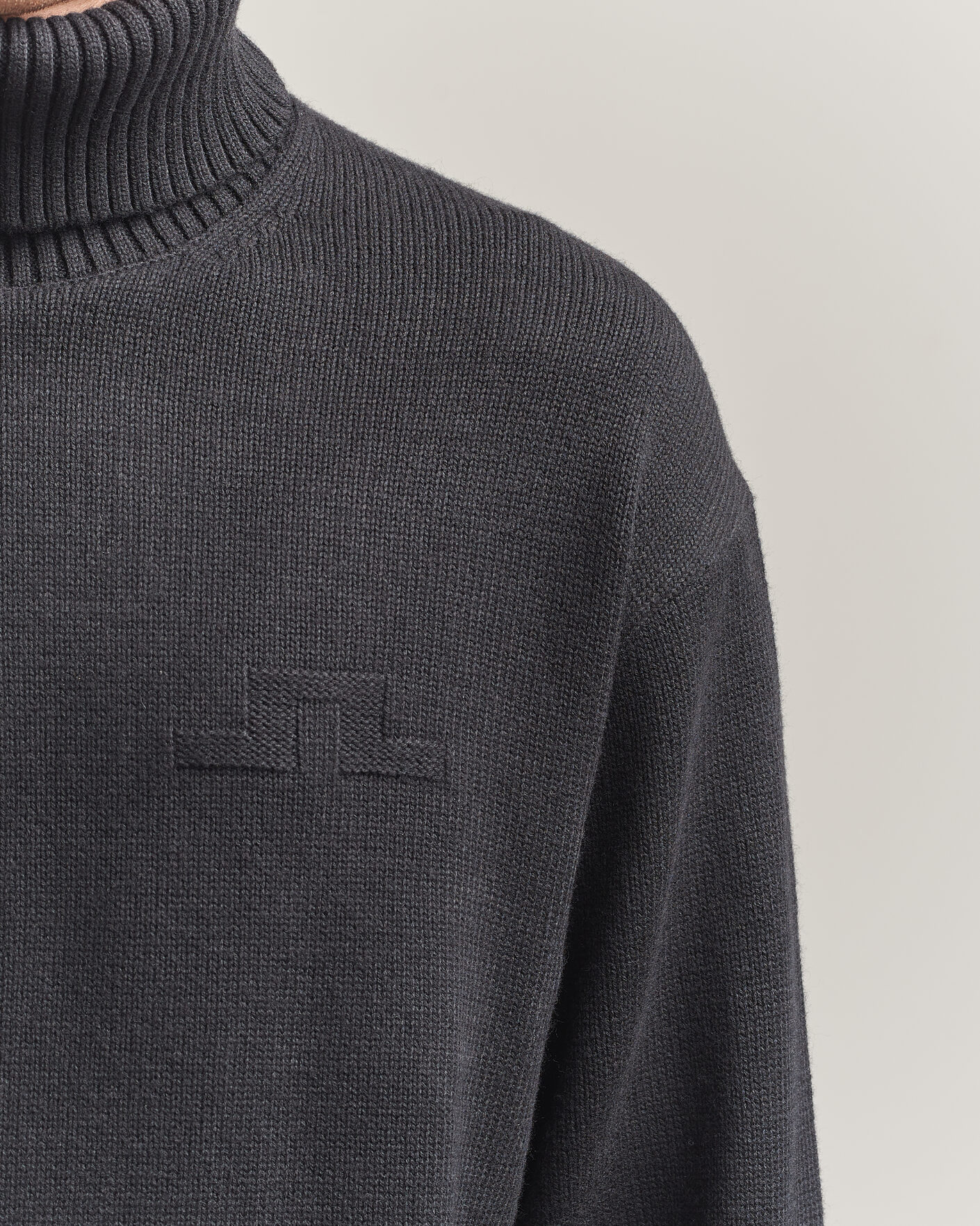 Hombres | Jerséis y prendas de punto | J.Lindeberg | Eddy Wool/Cotton Knitted Turtleneck Black