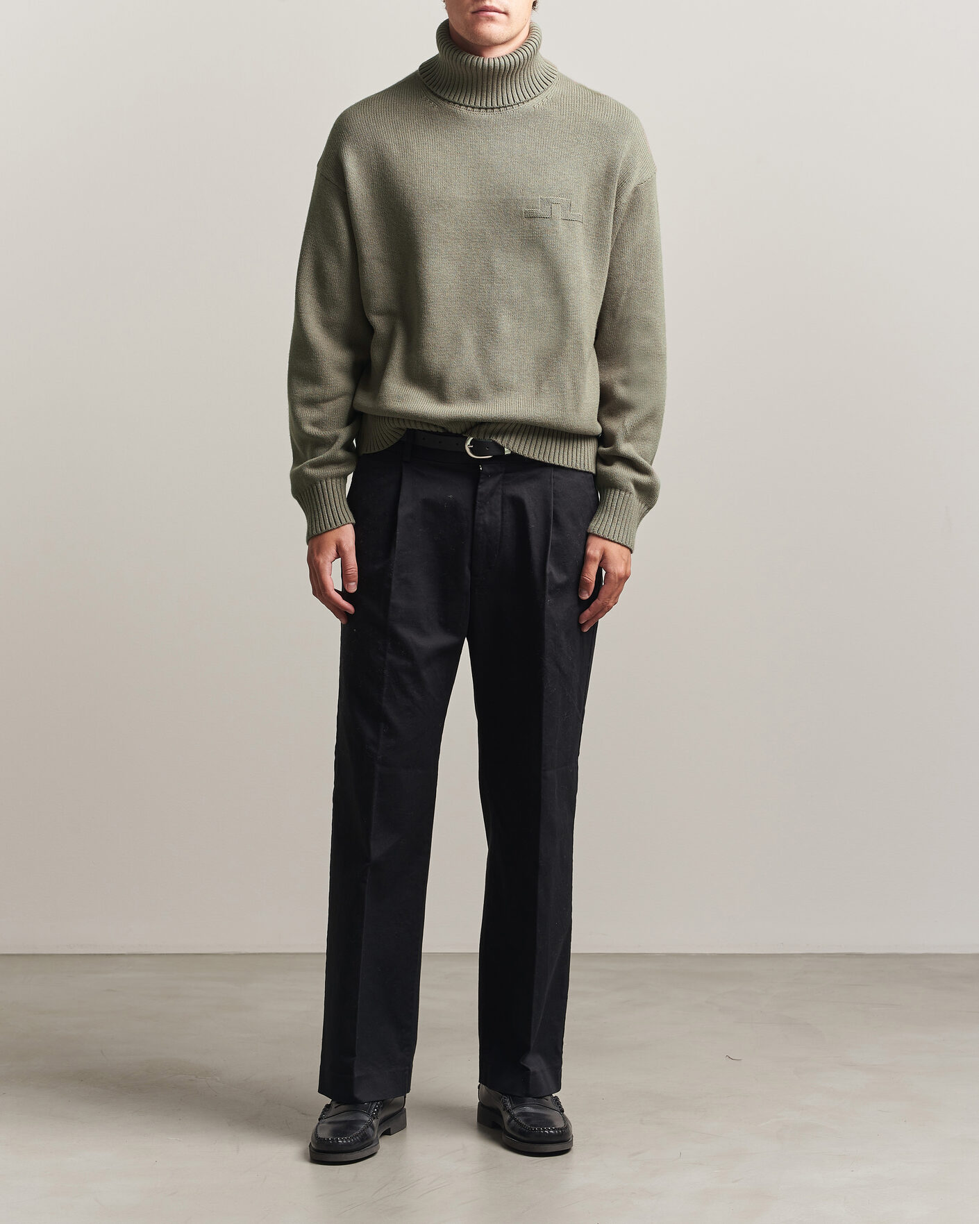 Hombres | Jerséis y prendas de punto | J.Lindeberg | Eddy Wool/Cotton Knitted Turtleneck Brindle
