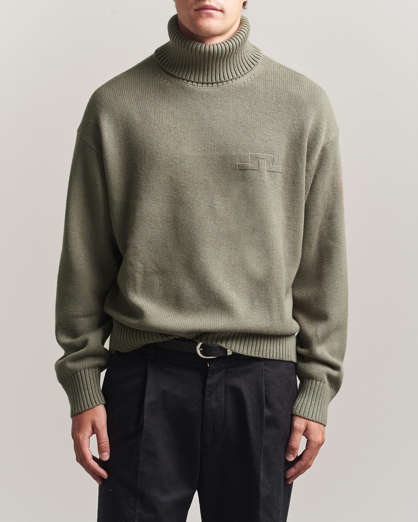 Hombres | Jerséis y prendas de punto | J.Lindeberg | Eddy Wool/Cotton Knitted Turtleneck Brindle