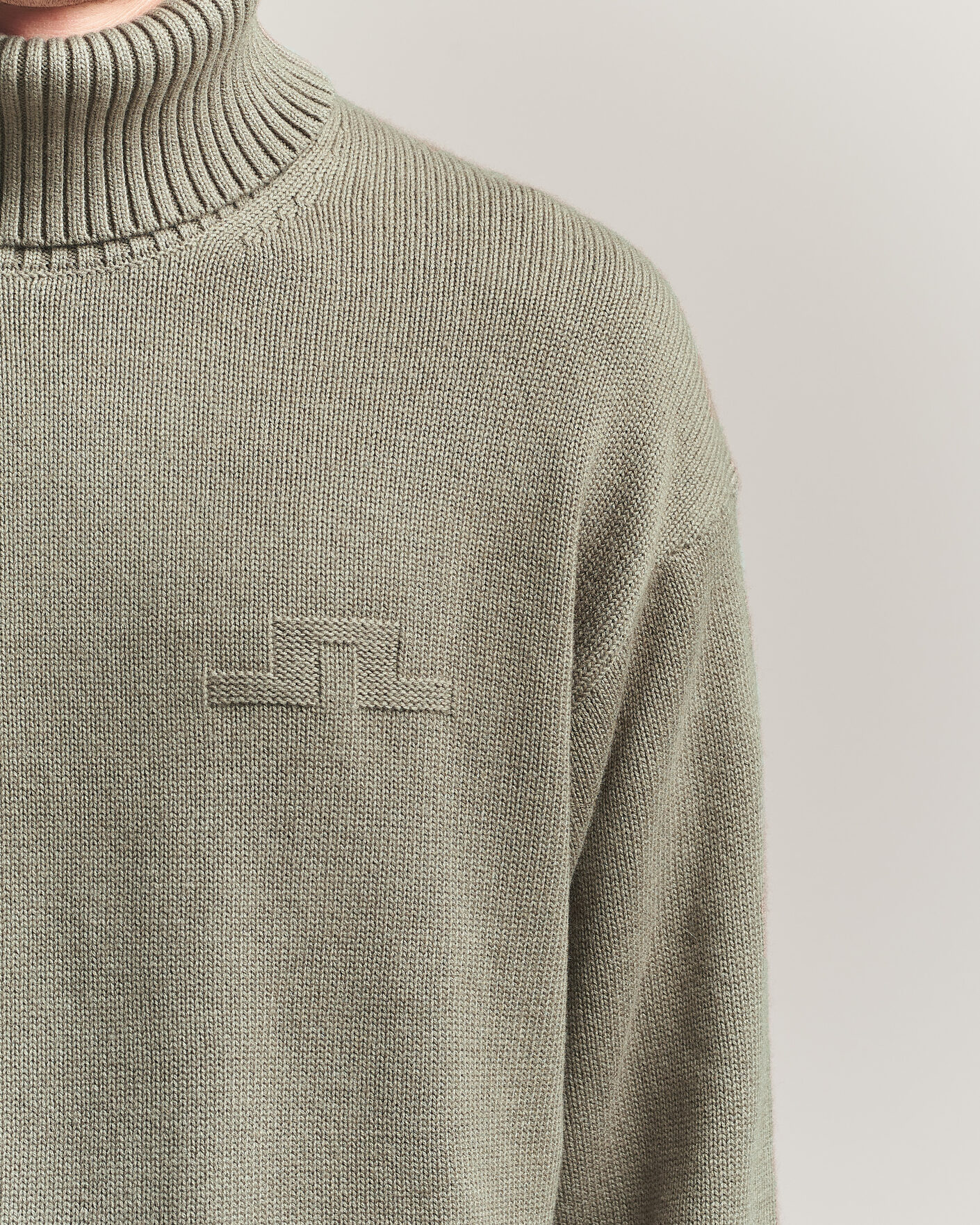 Hombres | Jerséis y prendas de punto | J.Lindeberg | Eddy Wool/Cotton Knitted Turtleneck Brindle