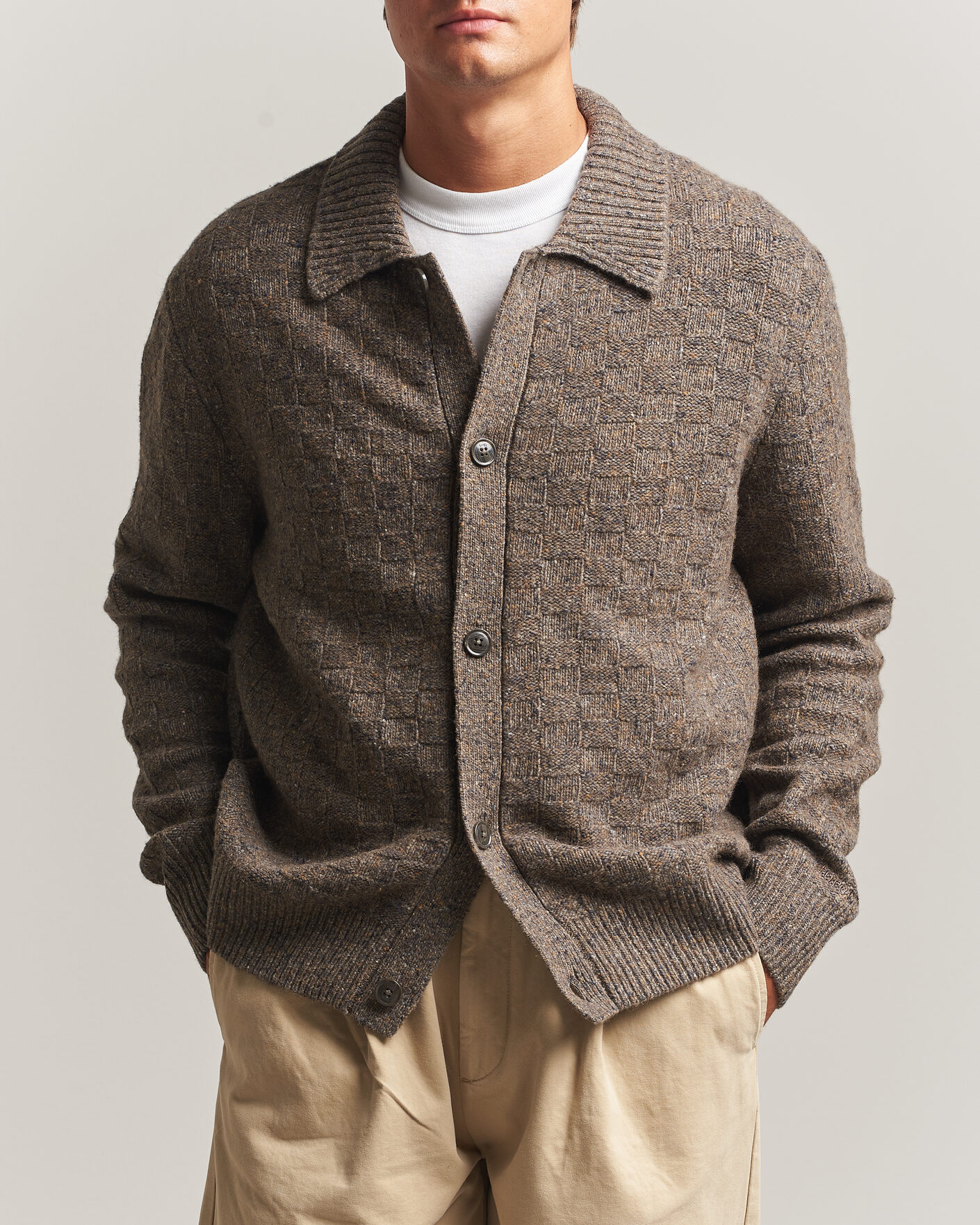 Hombres | Jerséis y prendas de punto | Forét | Area Wool Cardigan Jacket Taupe