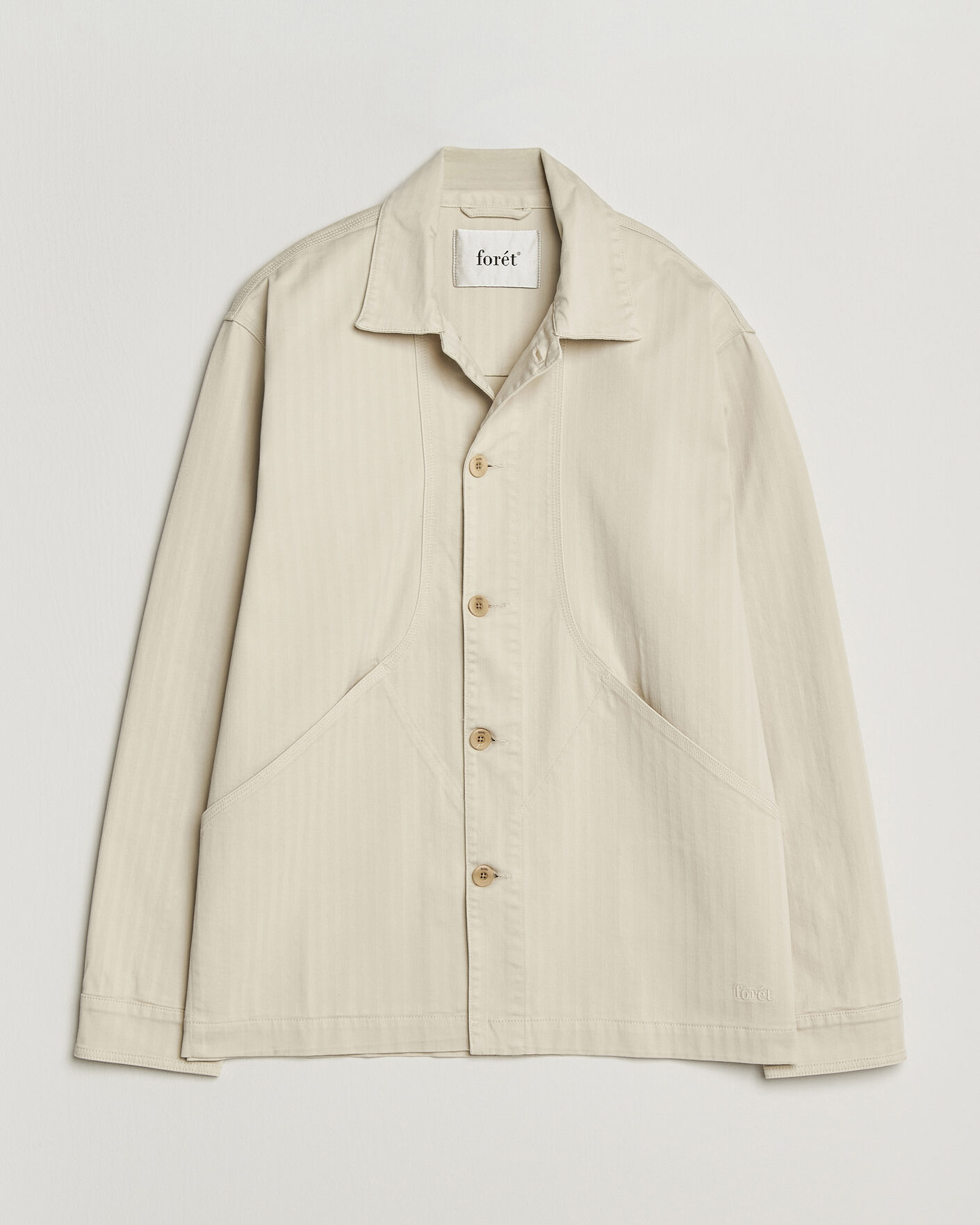 Hombres | Camisas | Forét | Berry Herringbone Overshirt Oat