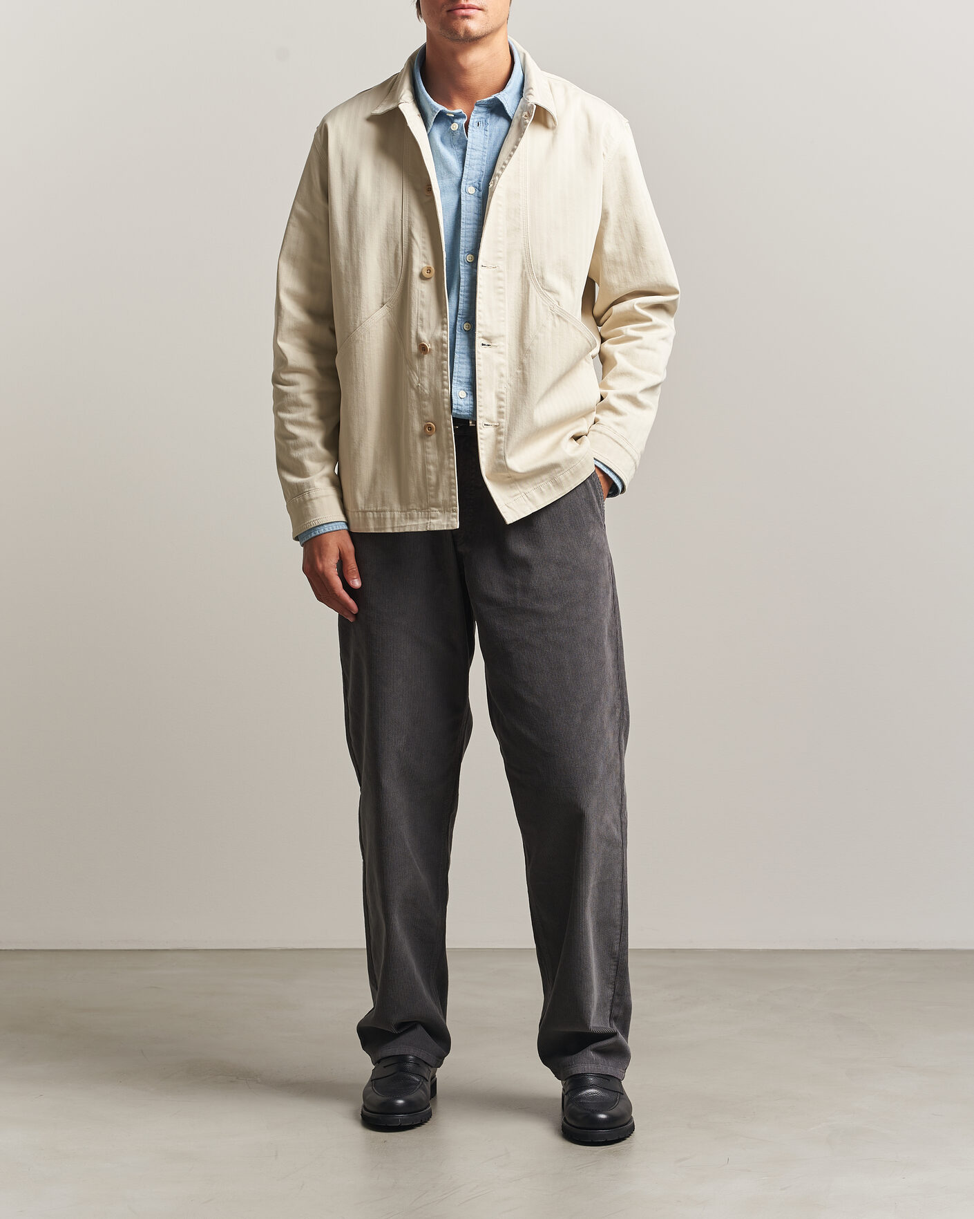 Hombres | Camisas | Forét | Berry Herringbone Overshirt Oat