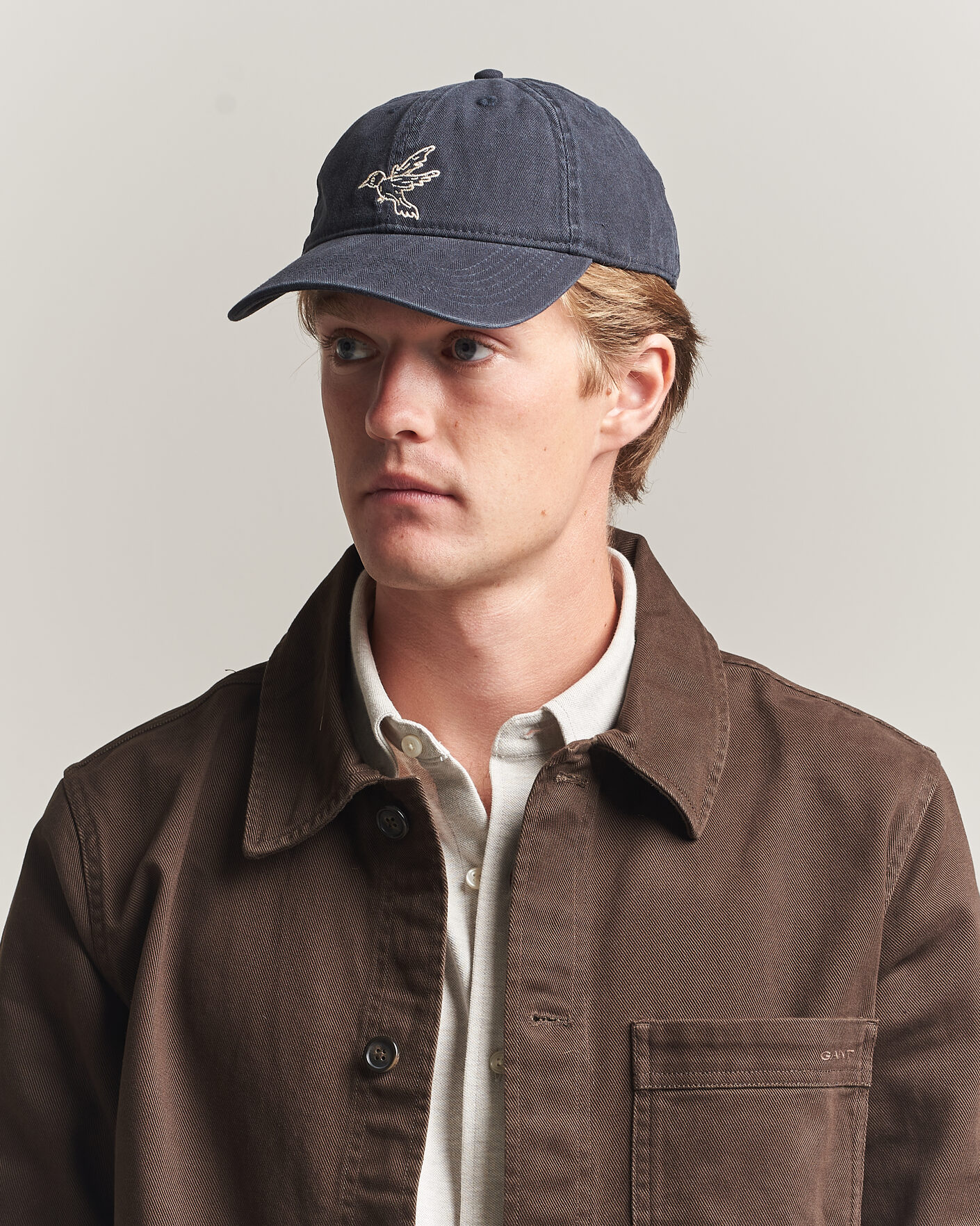 Hombres | Sombreros y gorras | Forét | Bird Washed Herringbone Cap Navy