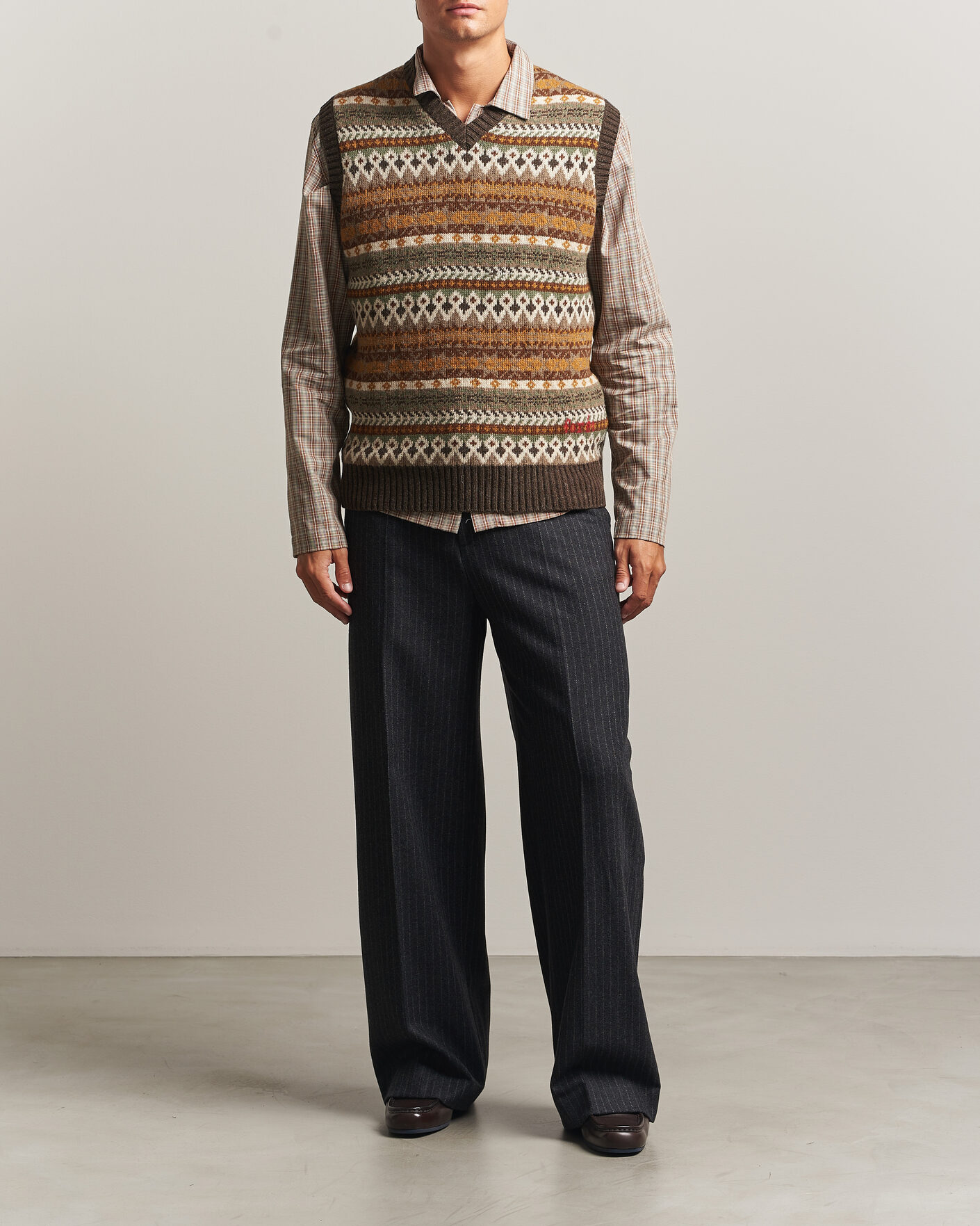 Hombres | Jerséis y prendas de punto | Forét | Fairisle Lambswool Vest Thyme