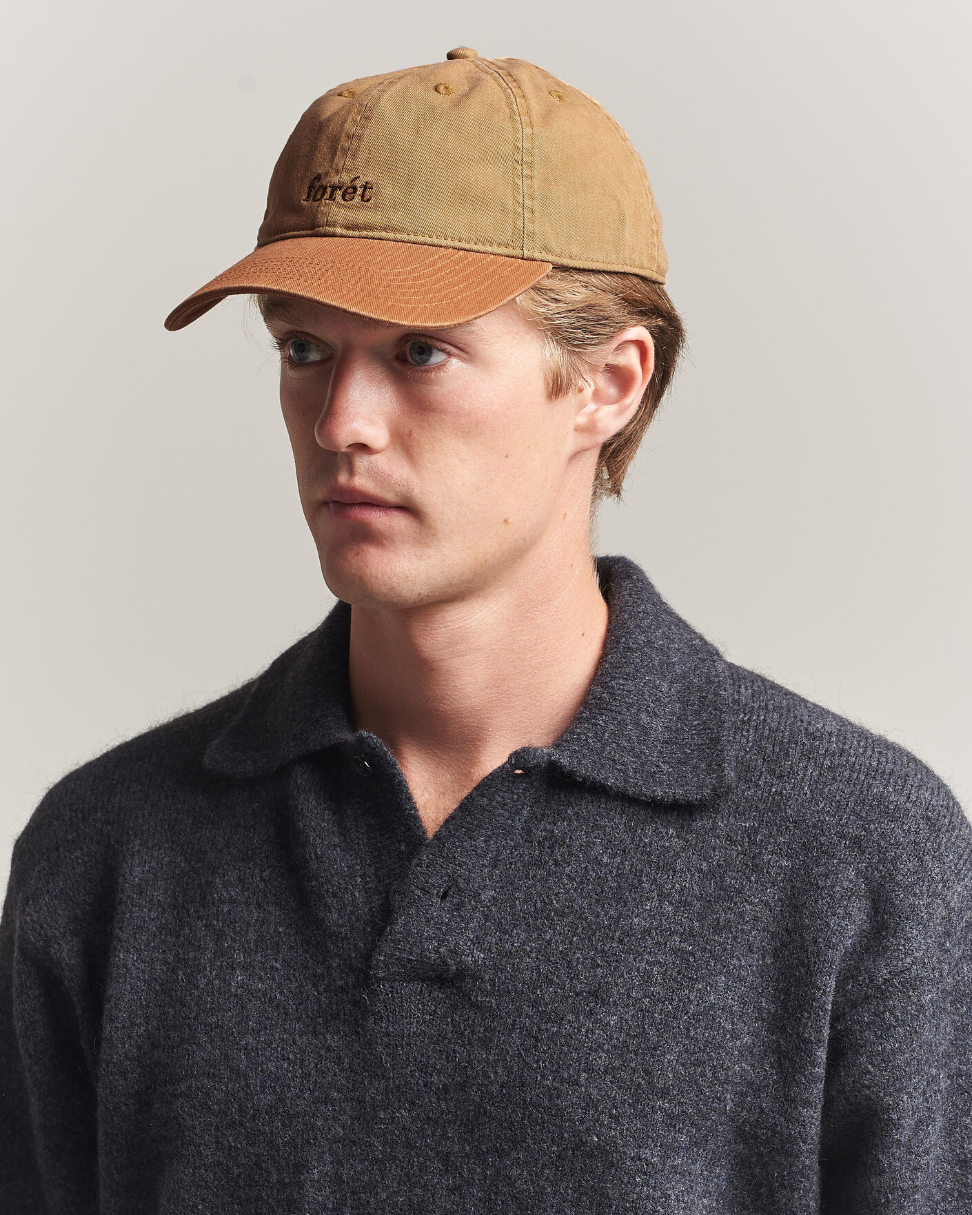 Hombres | Sombreros y gorras | Forét | Hawk Washed 2-Tone Cap Khaki/Brown