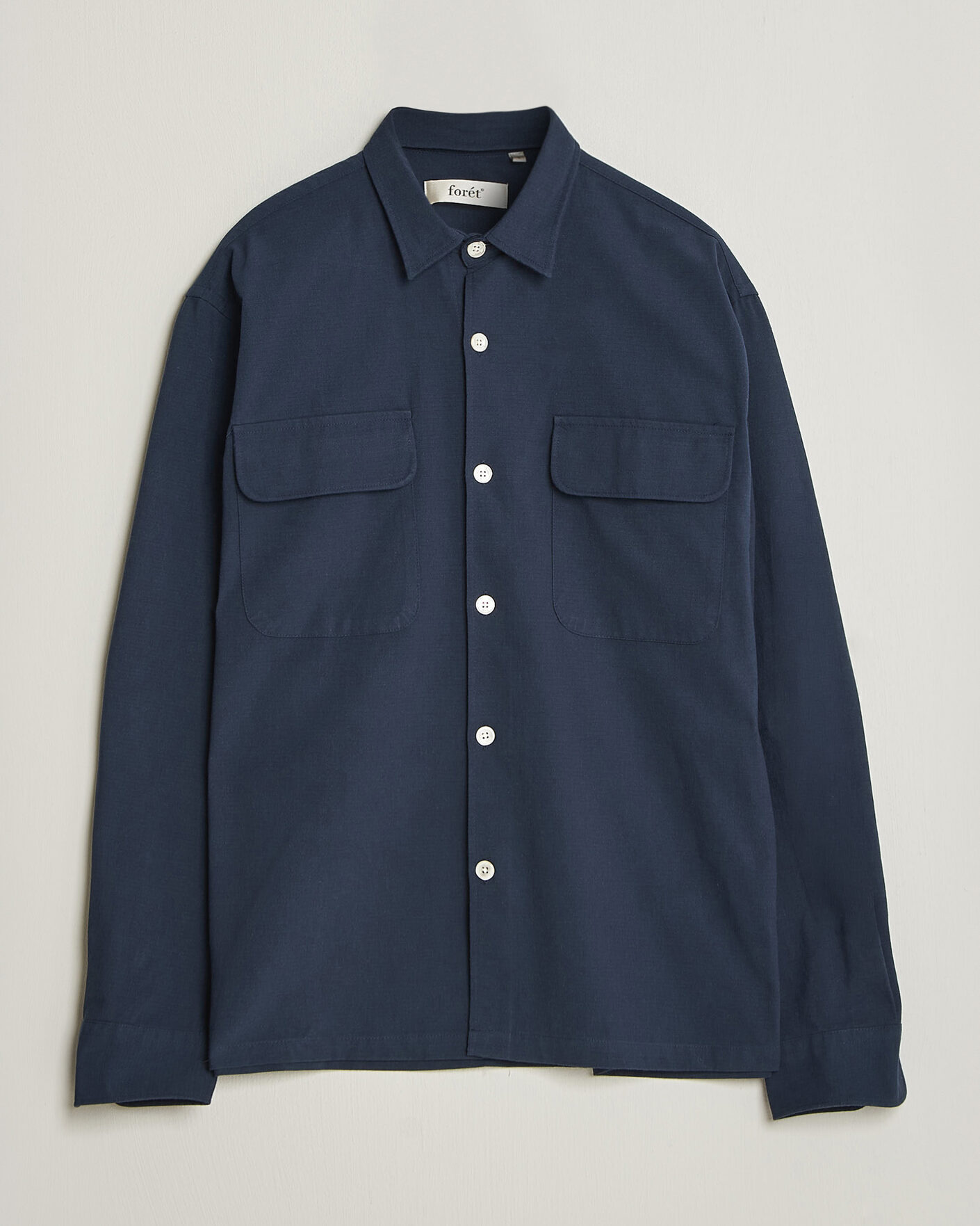 Hombres | Camisas | Forét | Lunar Relaxed Fit Textured Overshirt Navy