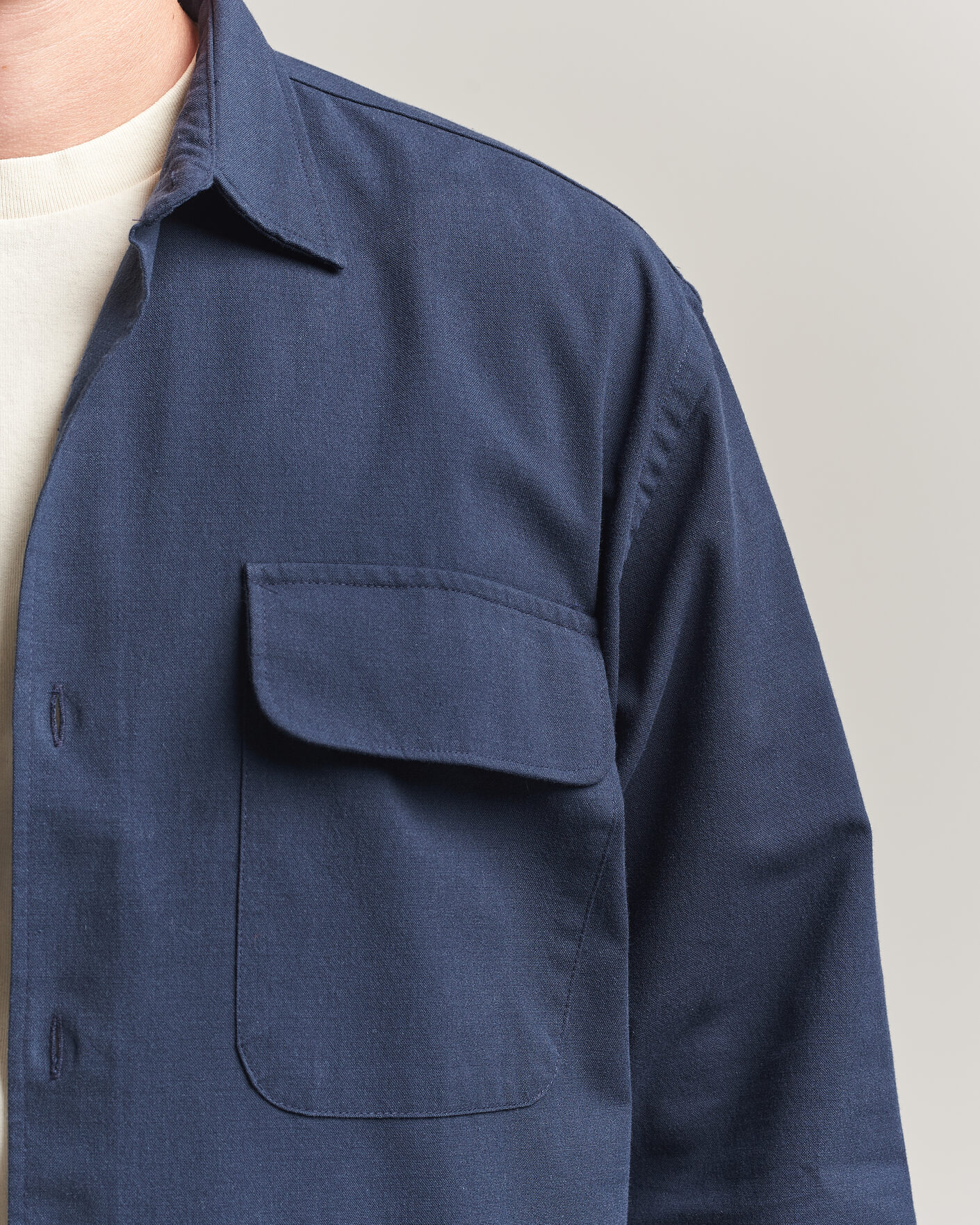 Hombres | Camisas | Forét | Lunar Relaxed Fit Textured Overshirt Navy