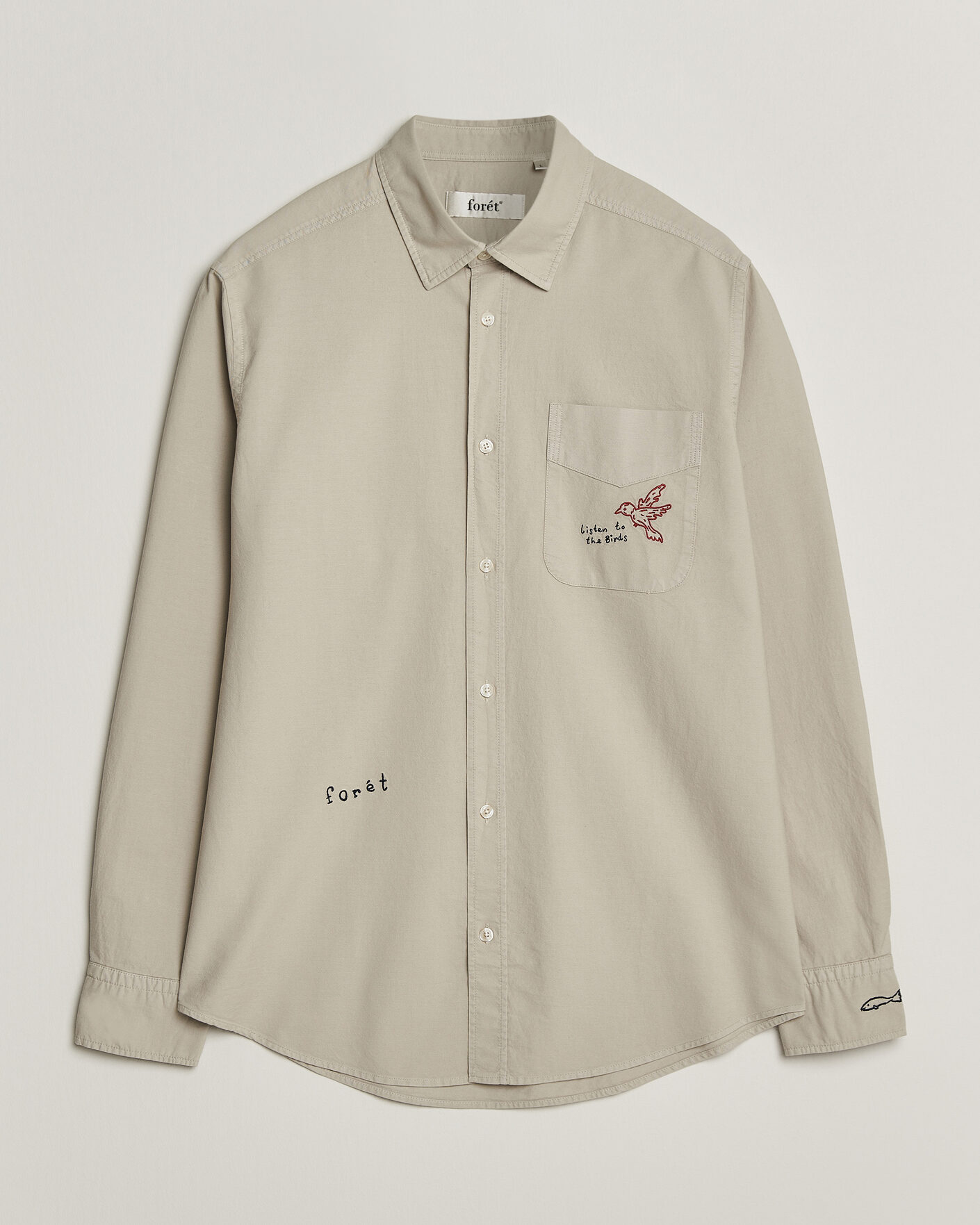 Hombres | Camisas | Forét | Maple Embroidery Oxford Shirt Oat