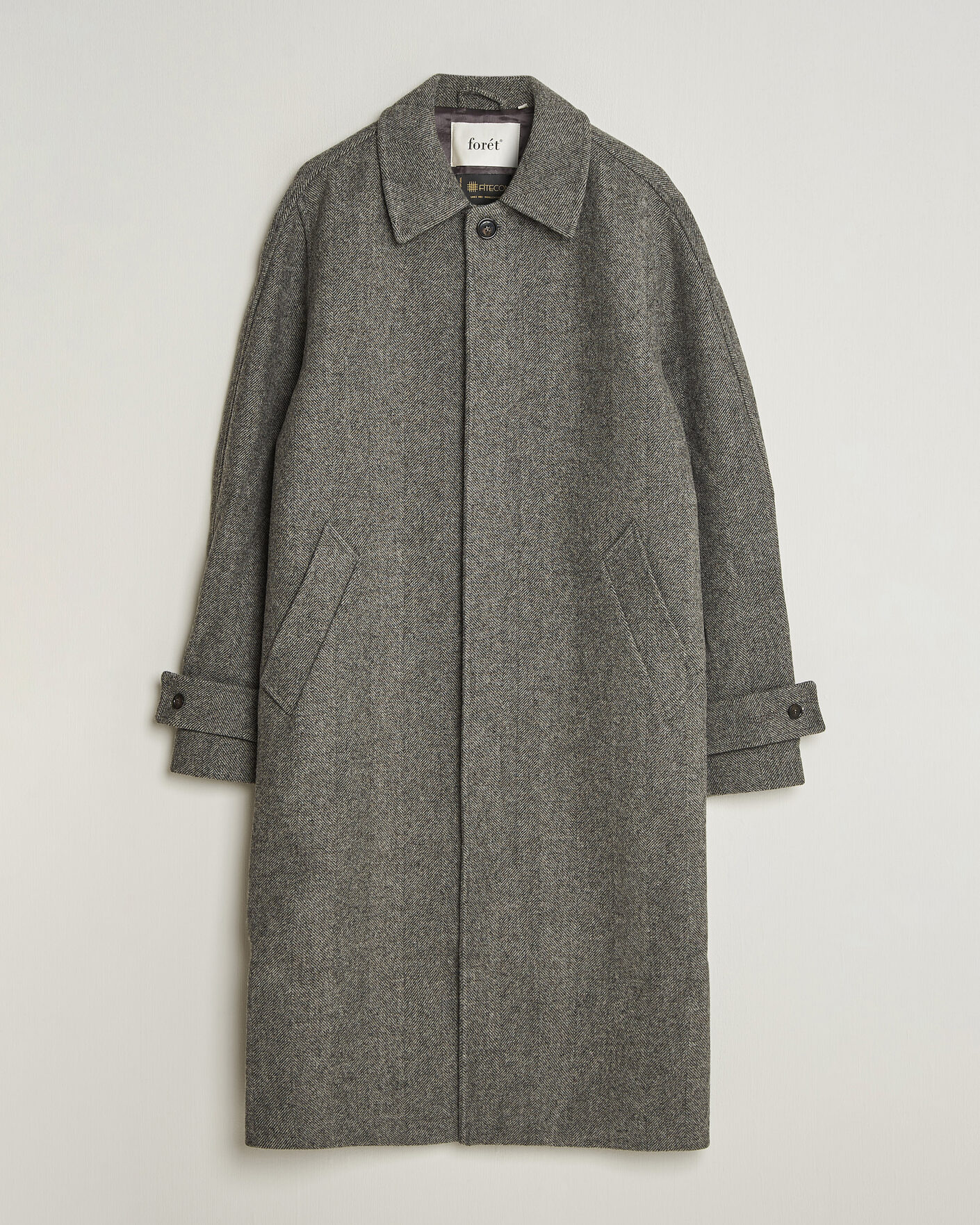 Hombres | Abrigos y chaquetas | Forét | Pine Wool Coat Grey Herringbone