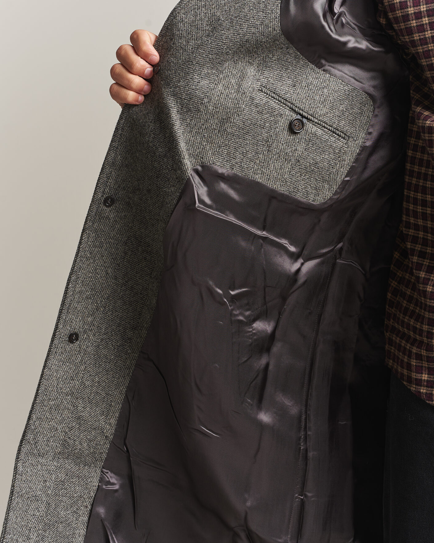 Hombres | Abrigos y chaquetas | Forét | Pine Wool Coat Grey Herringbone