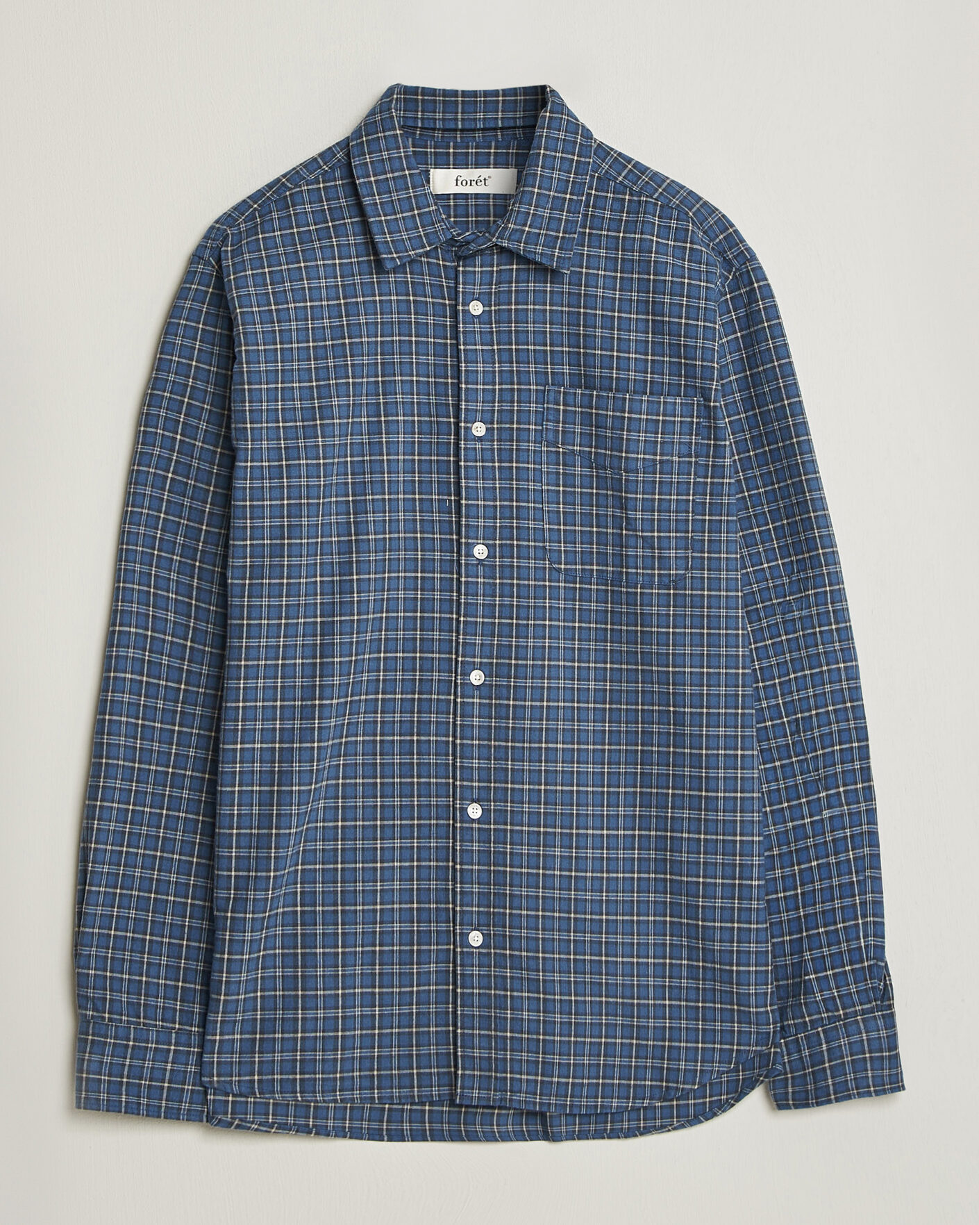 Hombres | Camisas | Forét | Ridge Flannel Check Shirt Navy