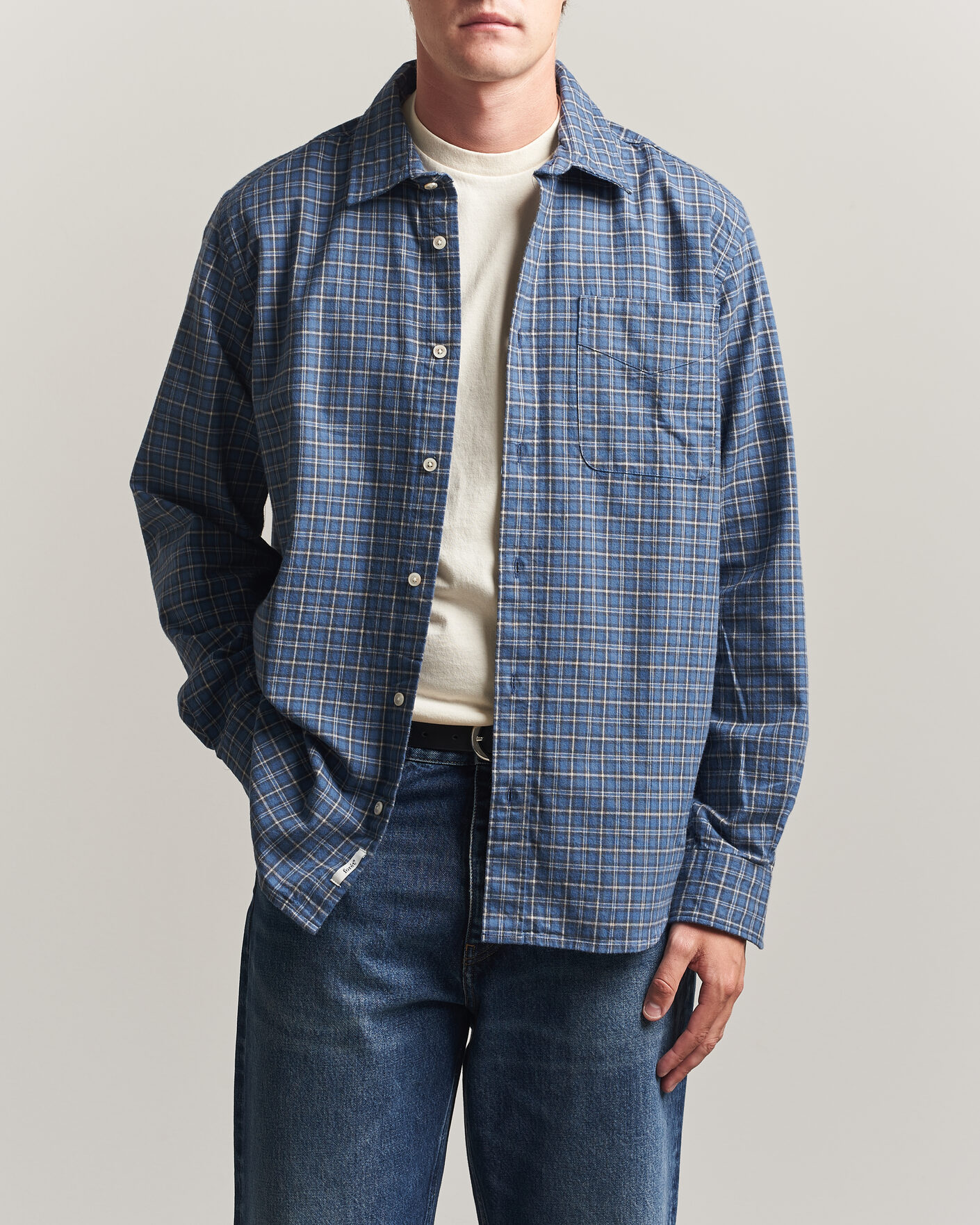 Hombres | Camisas | Forét | Ridge Flannel Check Shirt Navy