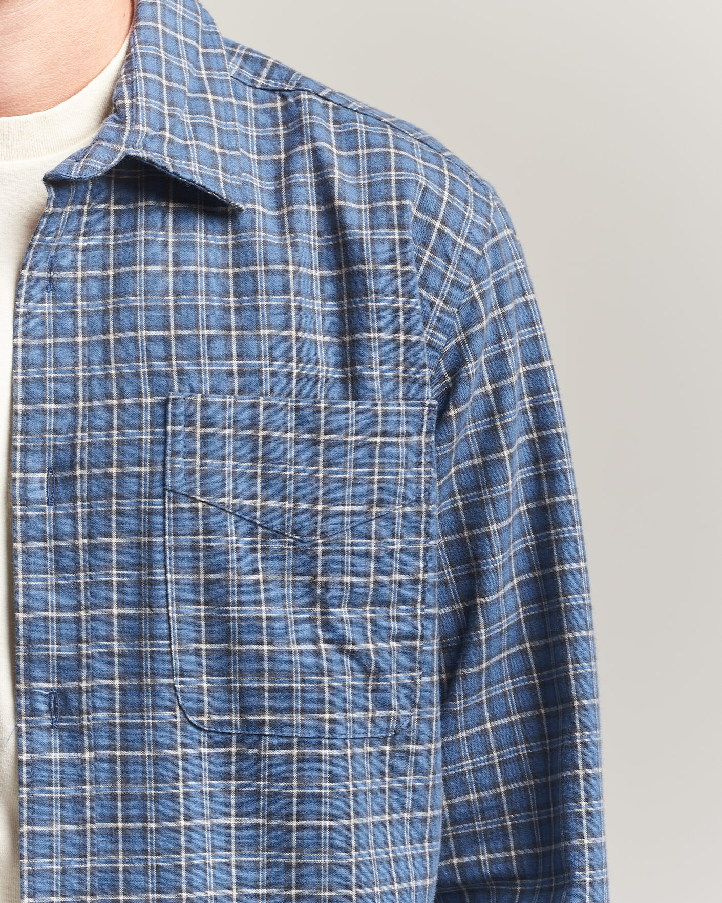 Hombres | Camisas | Forét | Ridge Flannel Check Shirt Navy