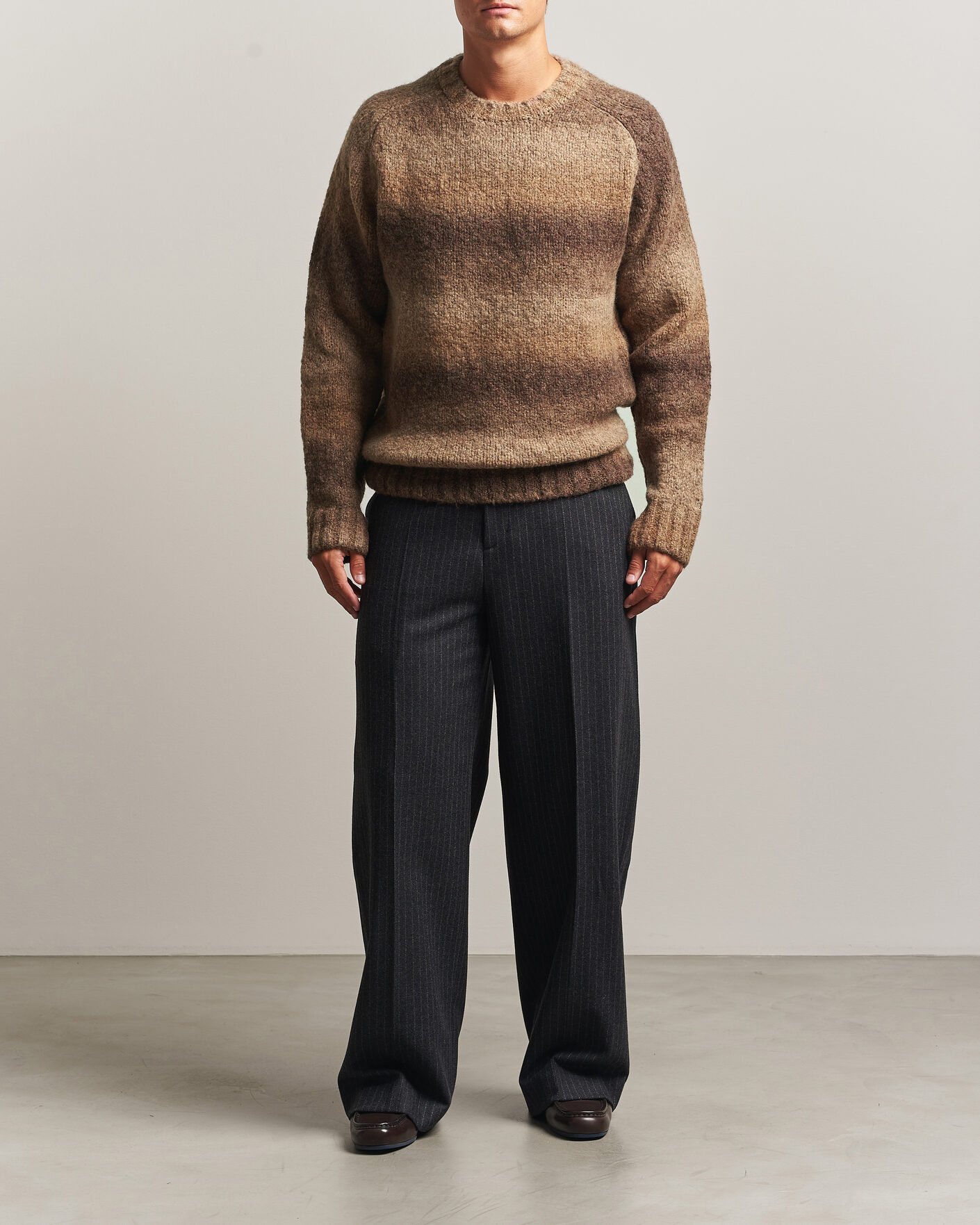 Hombres | Jerséis y prendas de punto | Forét | Space Yarn Crew Neck Brown