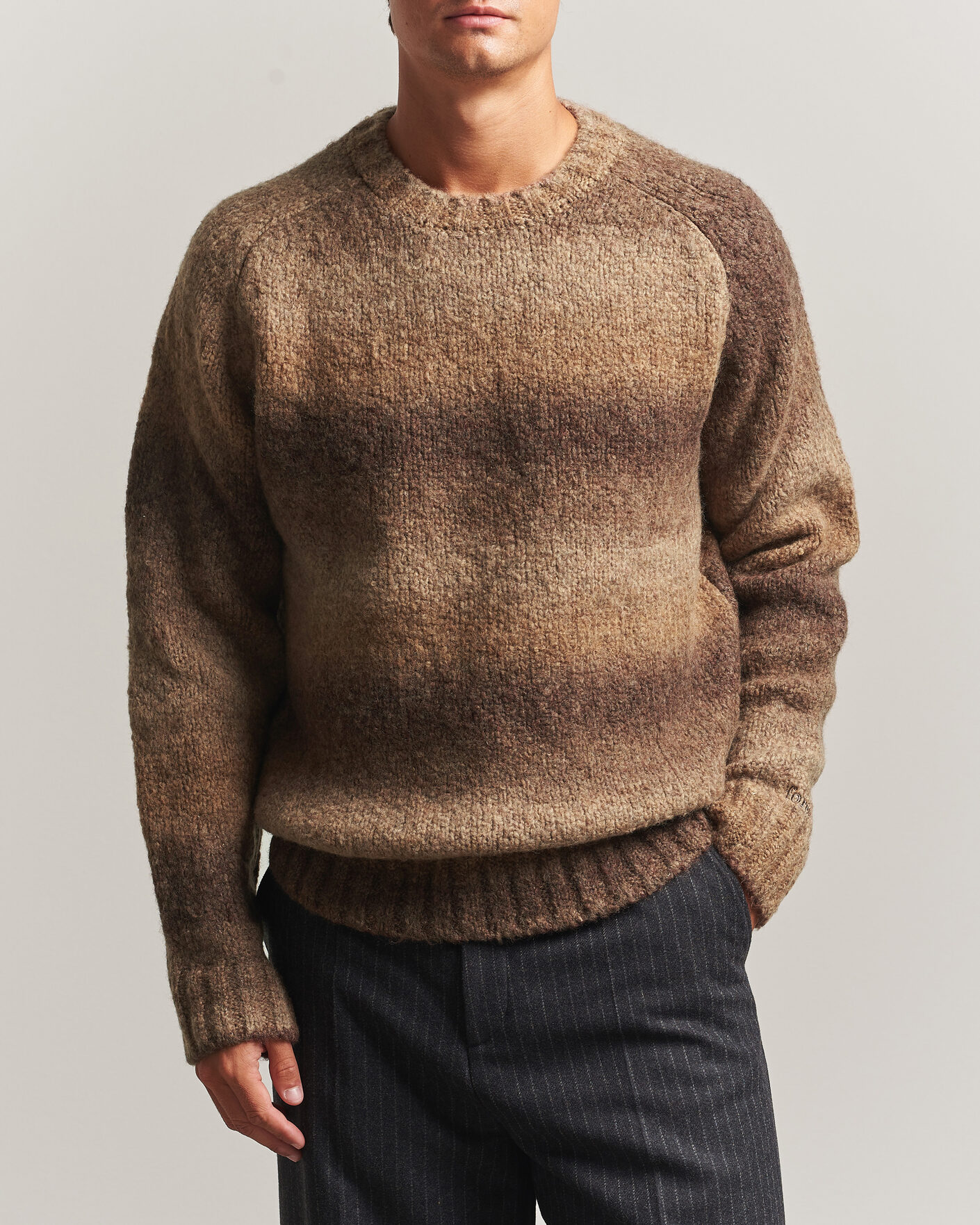 Hombres | Jerséis y prendas de punto | Forét | Space Yarn Crew Neck Brown