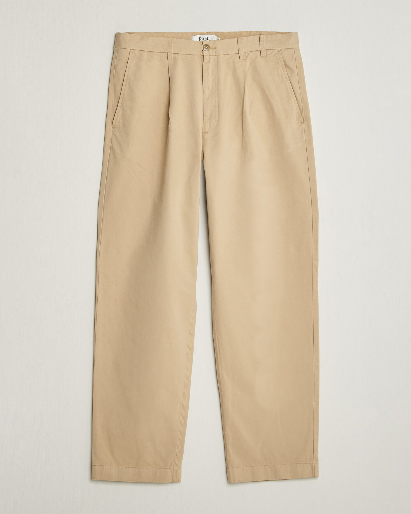 Hombres | Pantalones | Forét | Writer Relaxed Fit Pleated Pants Uniform Khaki