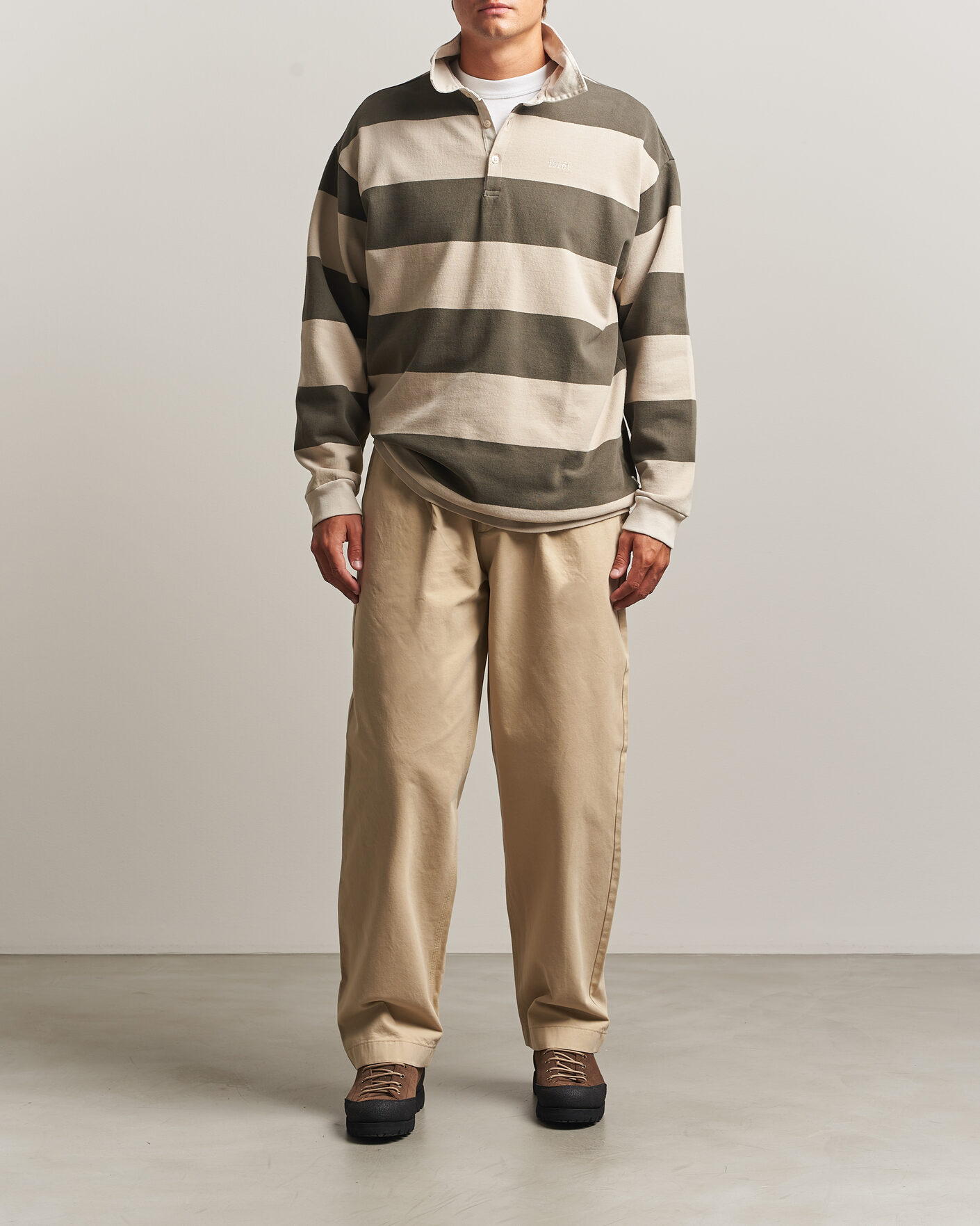 Hombres | Pantalones | Forét | Writer Relaxed Fit Pleated Pants Uniform Khaki