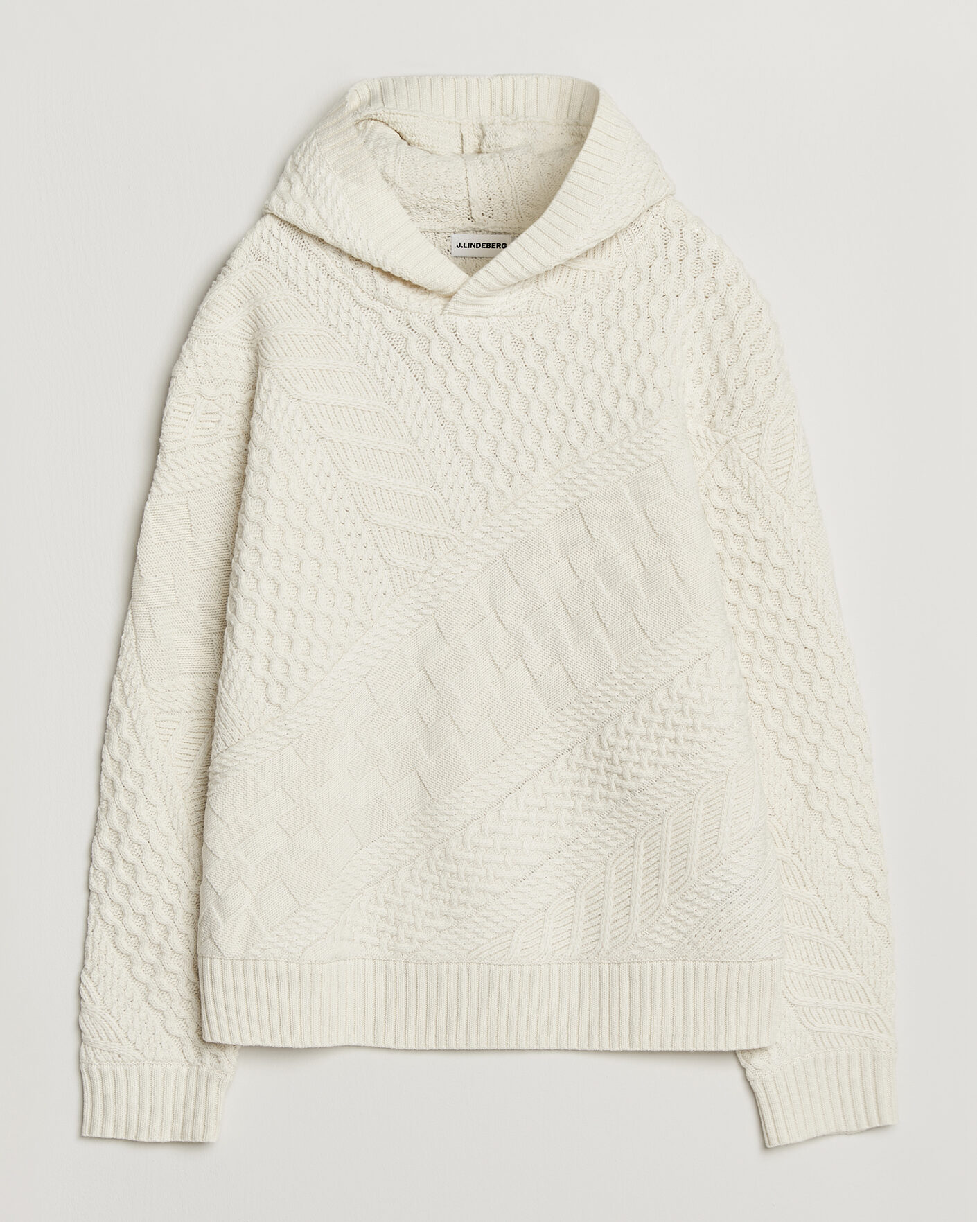 Hombres | Jerséis y prendas de punto | J.Lindeberg | Savio Cable Knitted Hoodie Tofu