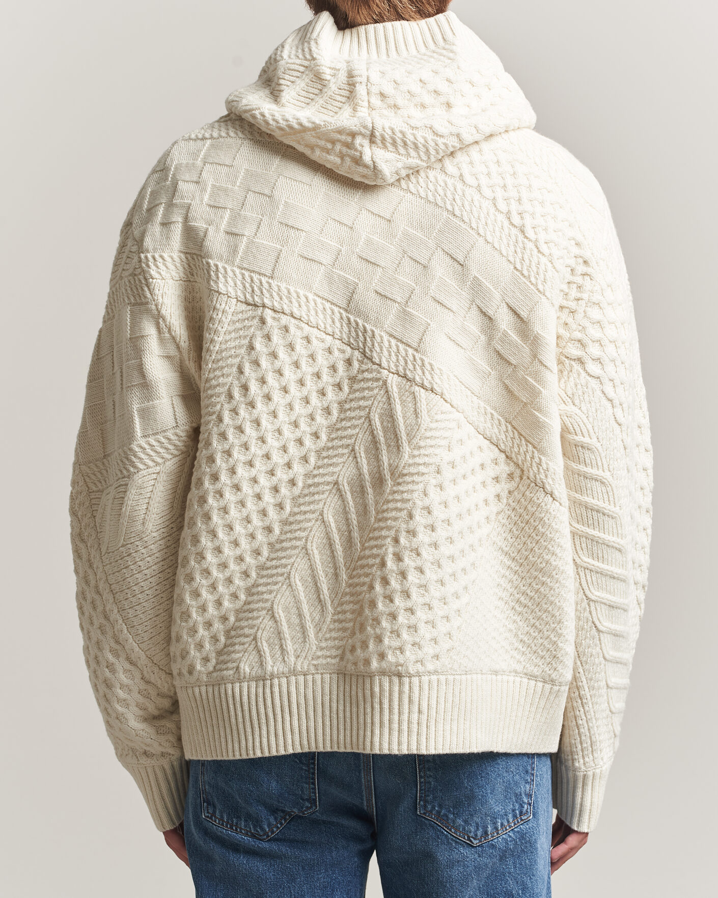 Hombres | Jerséis y prendas de punto | J.Lindeberg | Savio Cable Knitted Hoodie Tofu