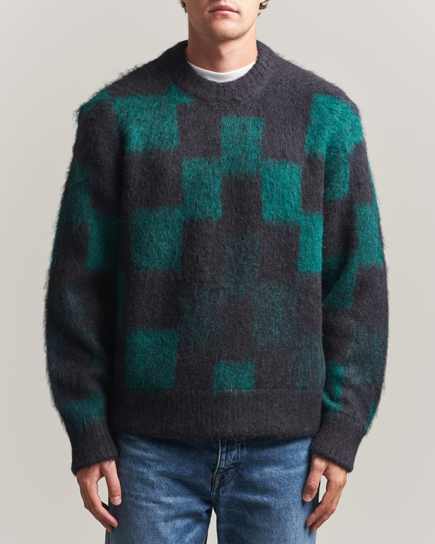 Hombres | Jerséis y prendas de punto | J.Lindeberg | Hank Graphic Knitted Sweater Forest Biome