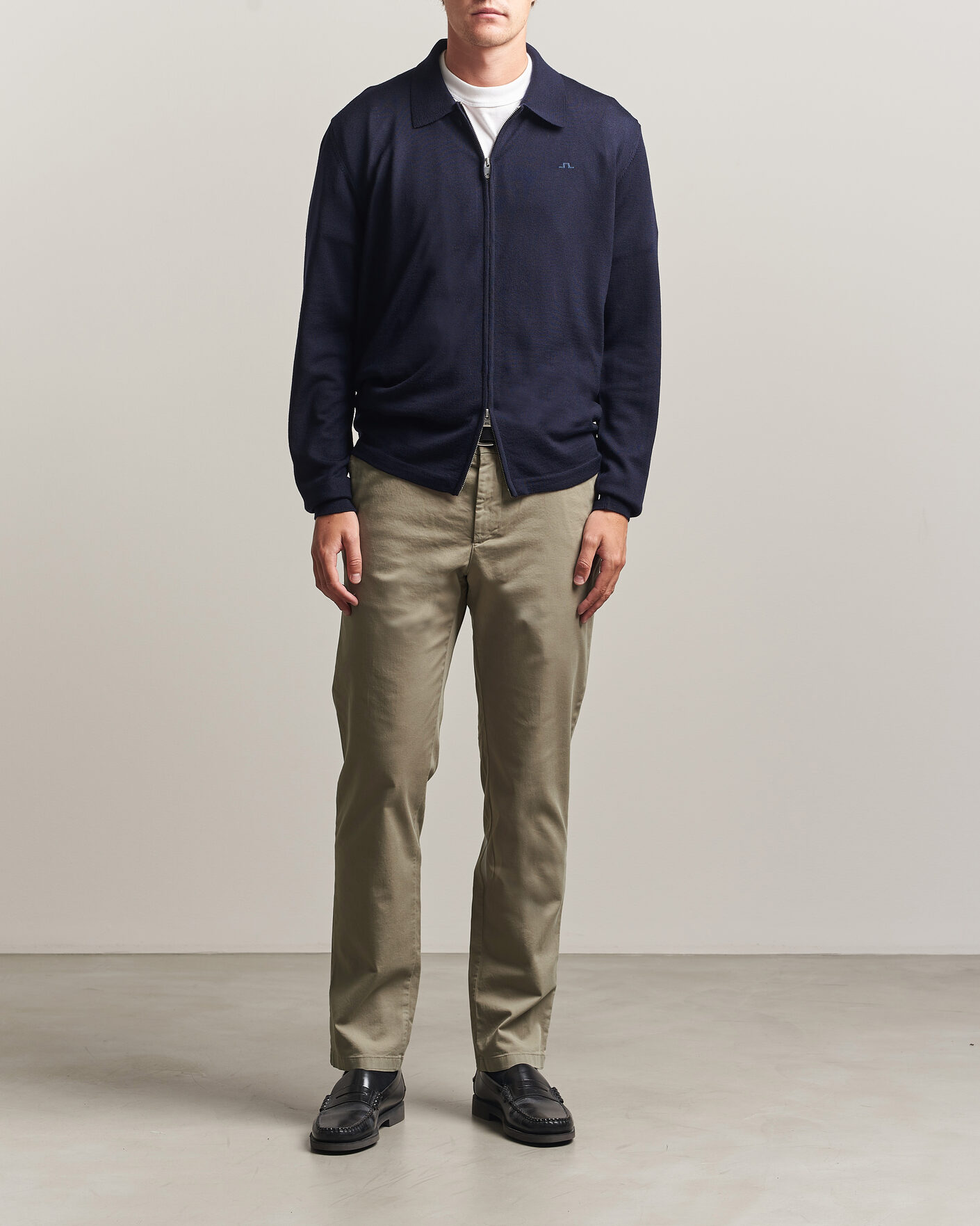 Hombres | Jerséis y prendas de punto | J.Lindeberg | Kaleb Merino Full Zip JL Navy