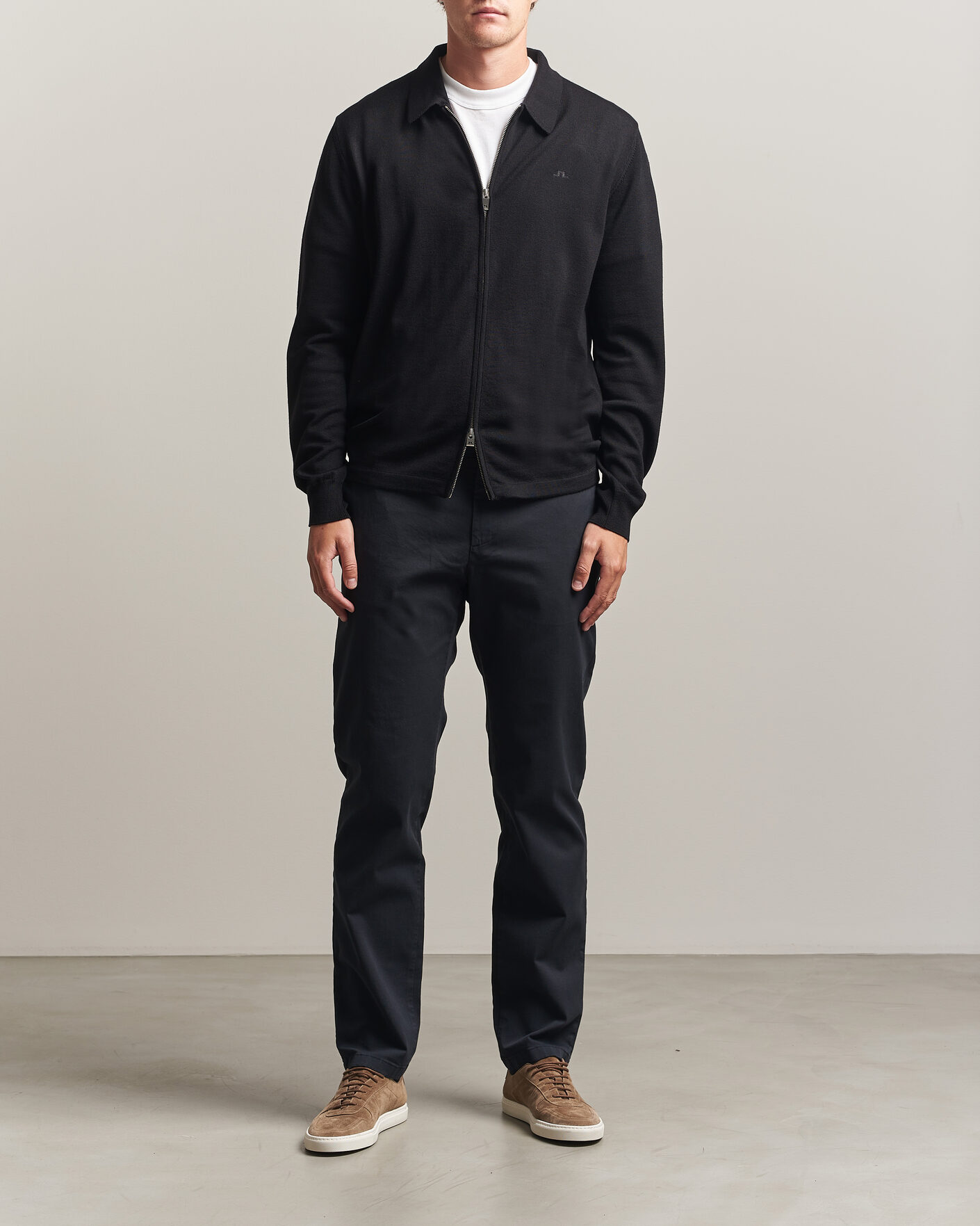 Hombres | Jerséis y prendas de punto | J.Lindeberg | Kaleb Merino Full Zip Black