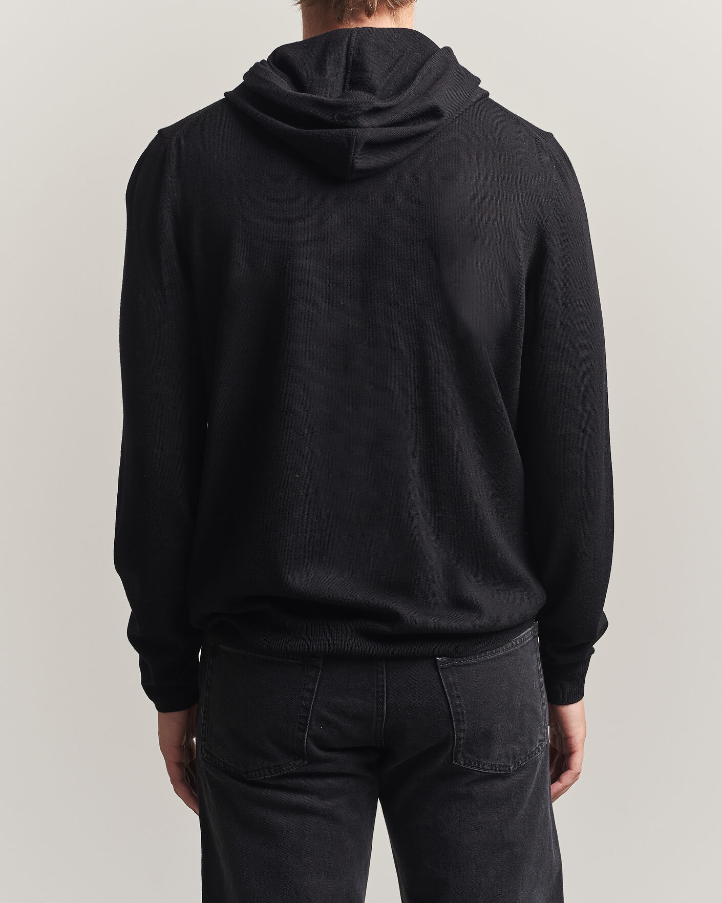 Hombres | Jerséis y prendas de punto | J.Lindeberg | Karl Merino Hoodie Black