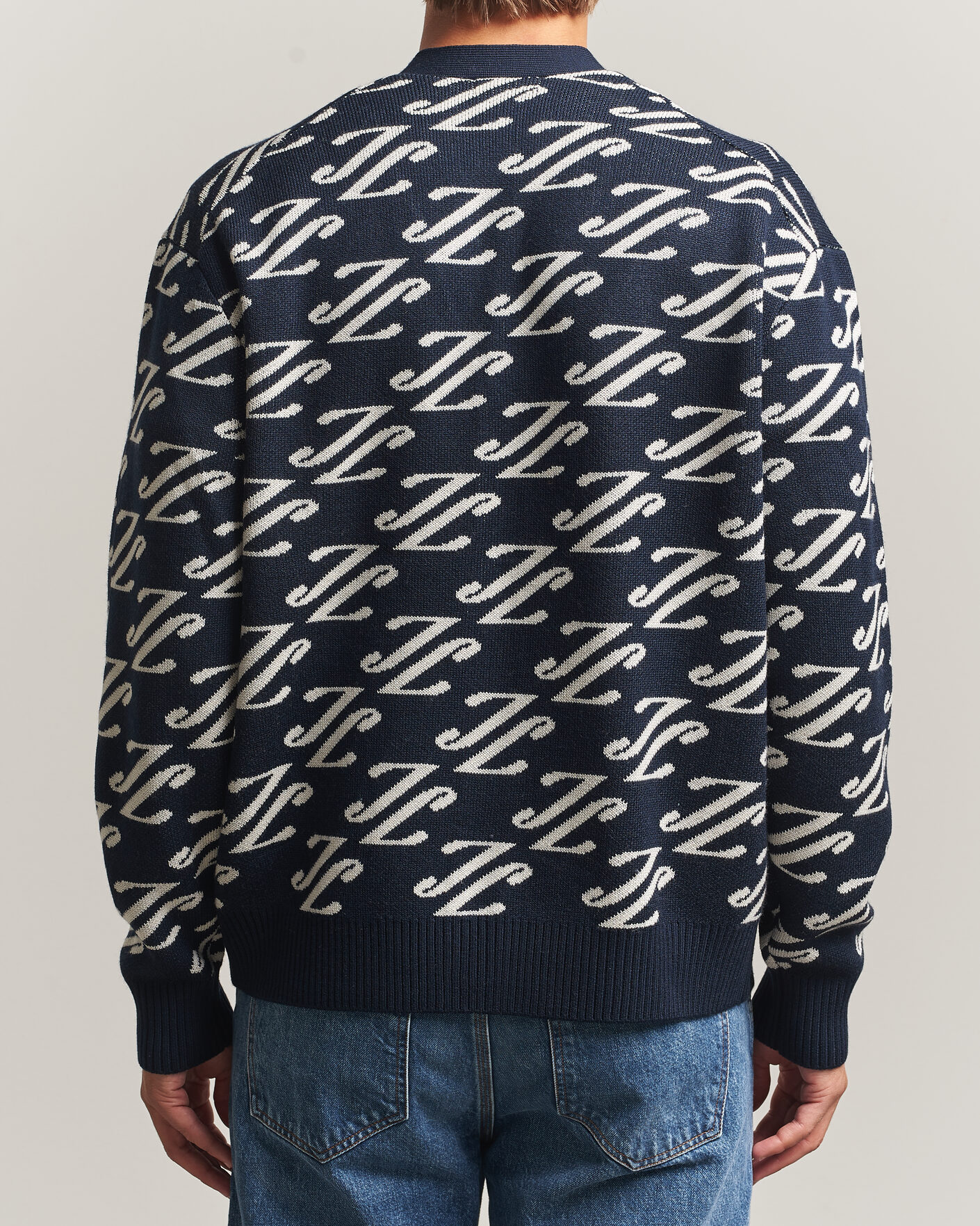Hombres | Jerséis y prendas de punto | J.Lindeberg | Denny Jacquard Cardigan JL Navy