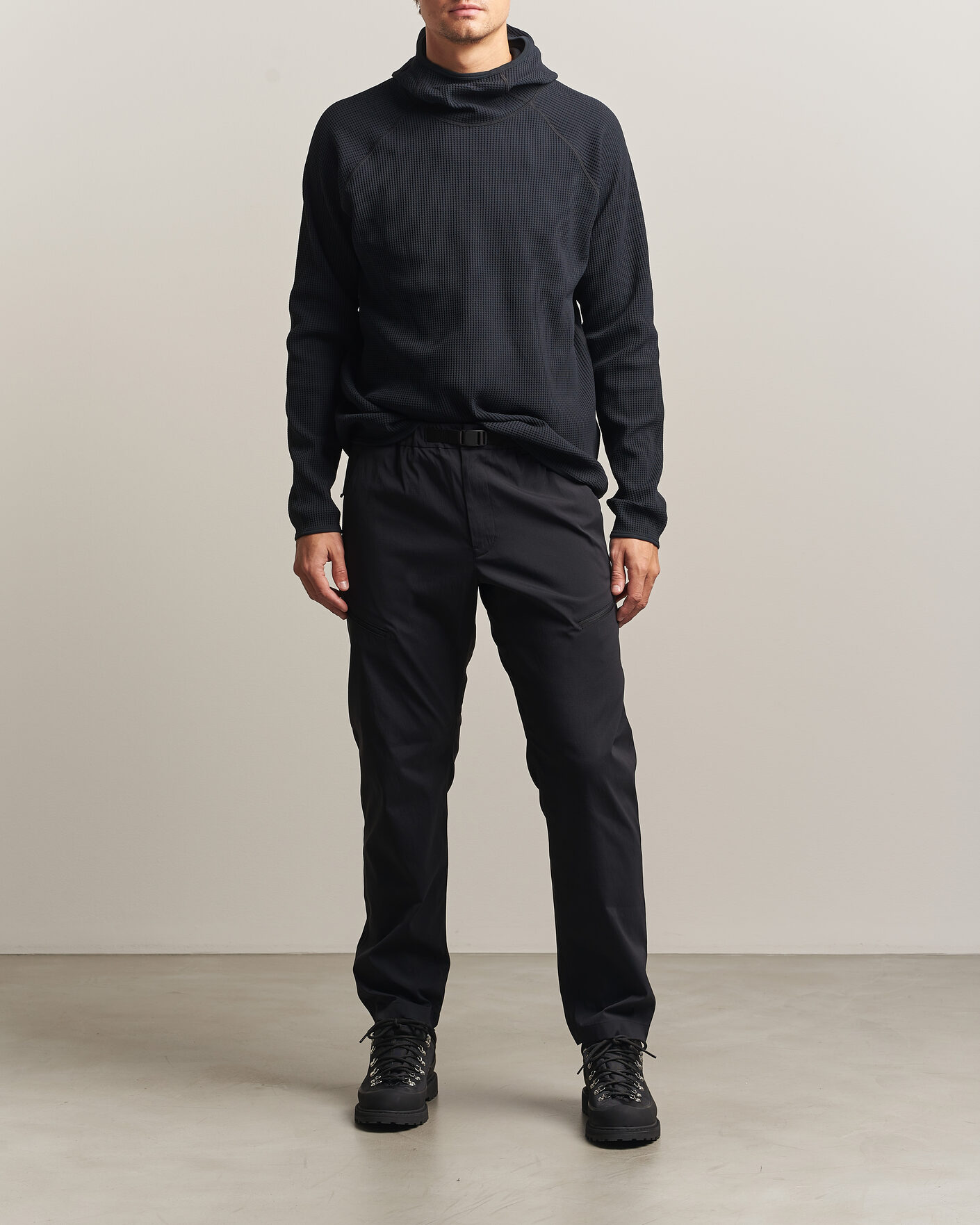 Hombres | Jerséis y prendas de punto | Goldwin | WF Light Long Sleeve Hoodie Black