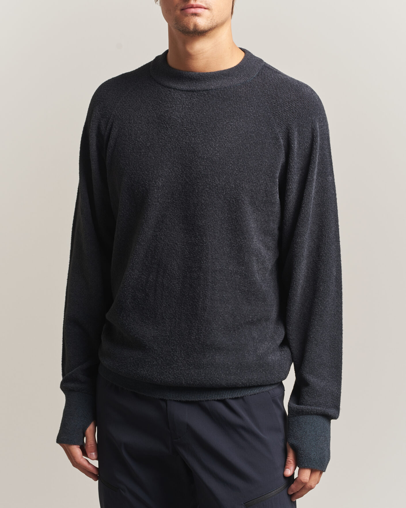 Hombres | Jerséis y prendas de punto | Goldwin | Mesh Pile Crew Neck Wolf Gray