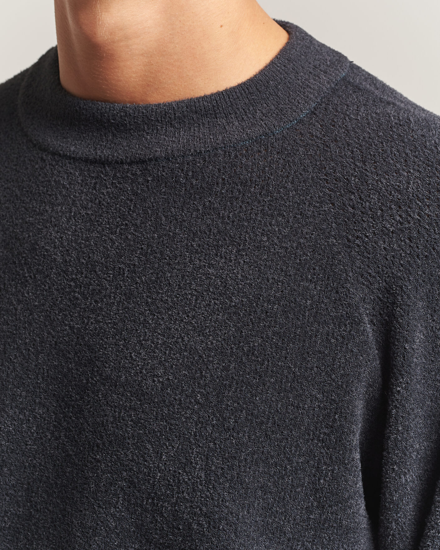 Hombres | Jerséis y prendas de punto | Goldwin | Mesh Pile Crew Neck Wolf Gray