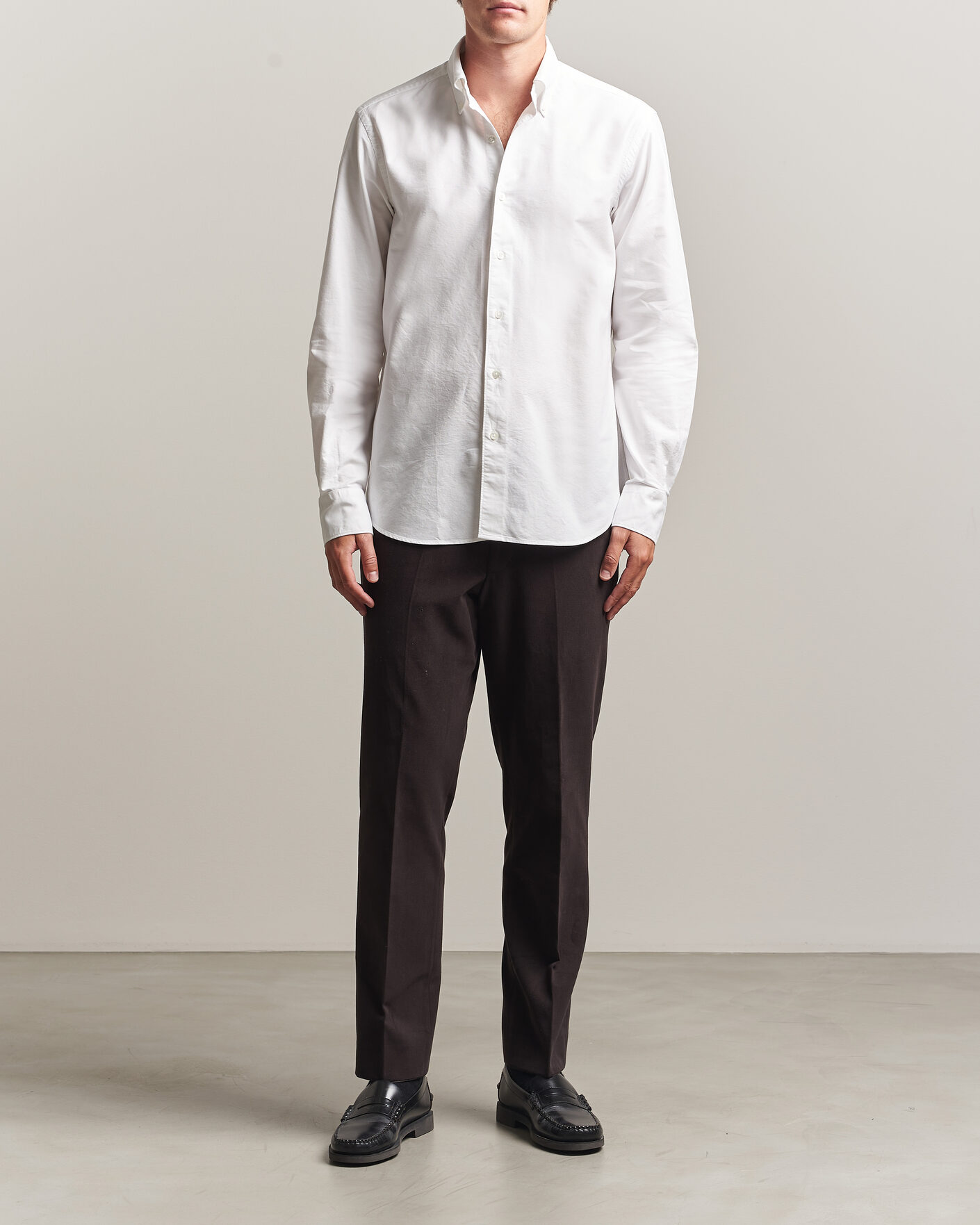 Hombres | Camisas | Grigio | Oxford Button Down Shirt White