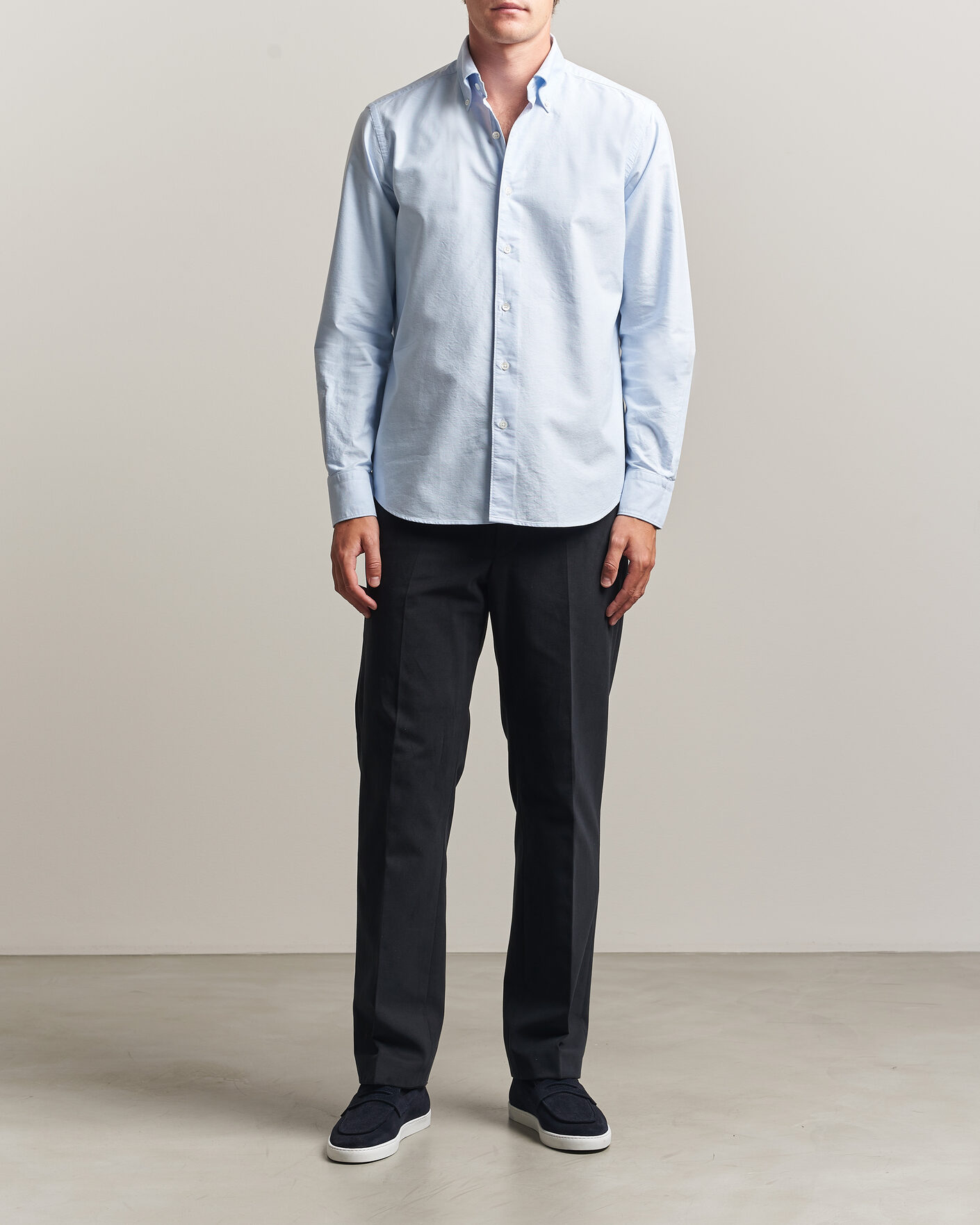 Hombres | Camisas | Grigio | Oxford Button Down Shirt Light Blue