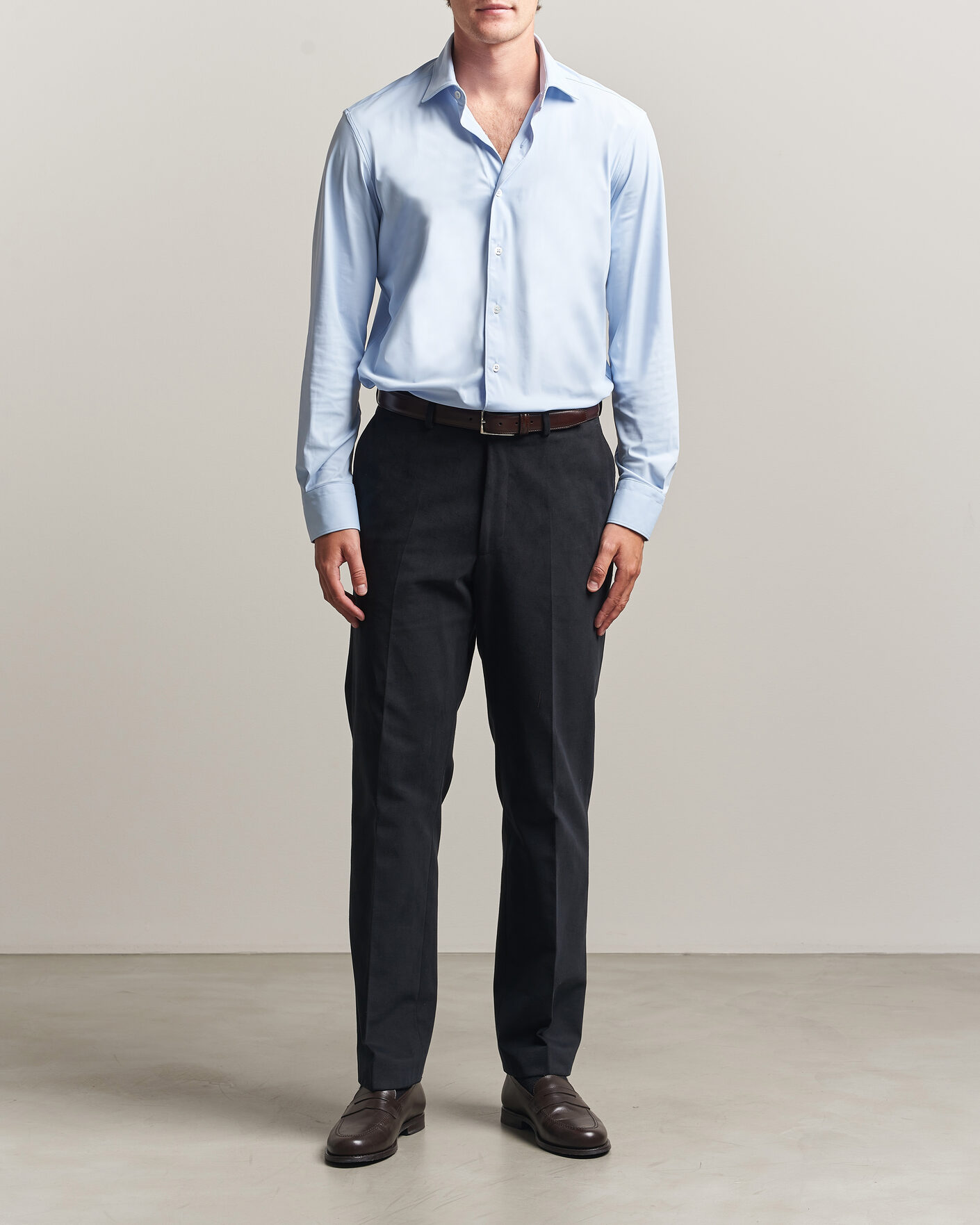 Hombres | Camisas | Grigio | Jersey Shirt Light Blue