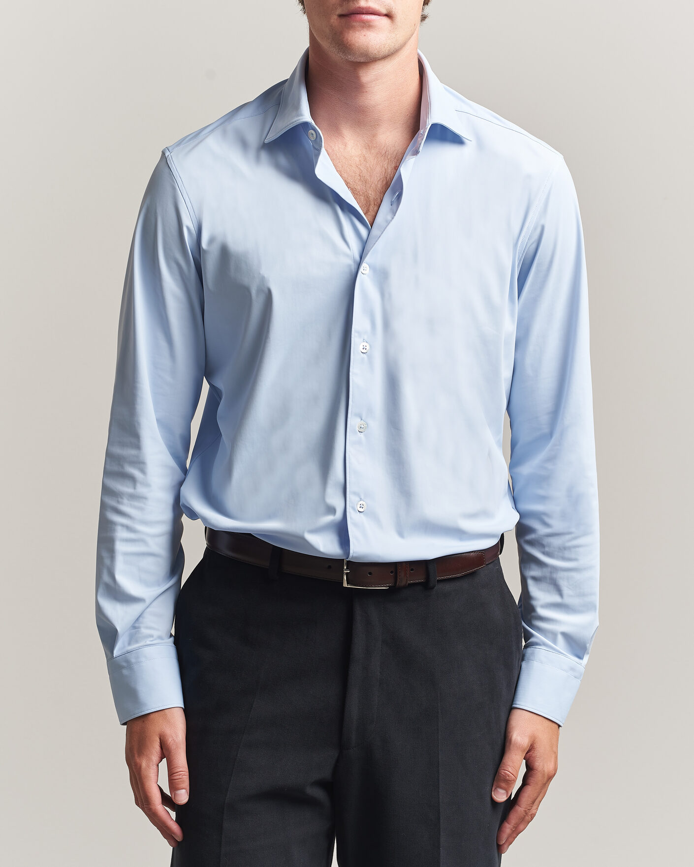 Hombres | Camisas | Grigio | Jersey Shirt Light Blue